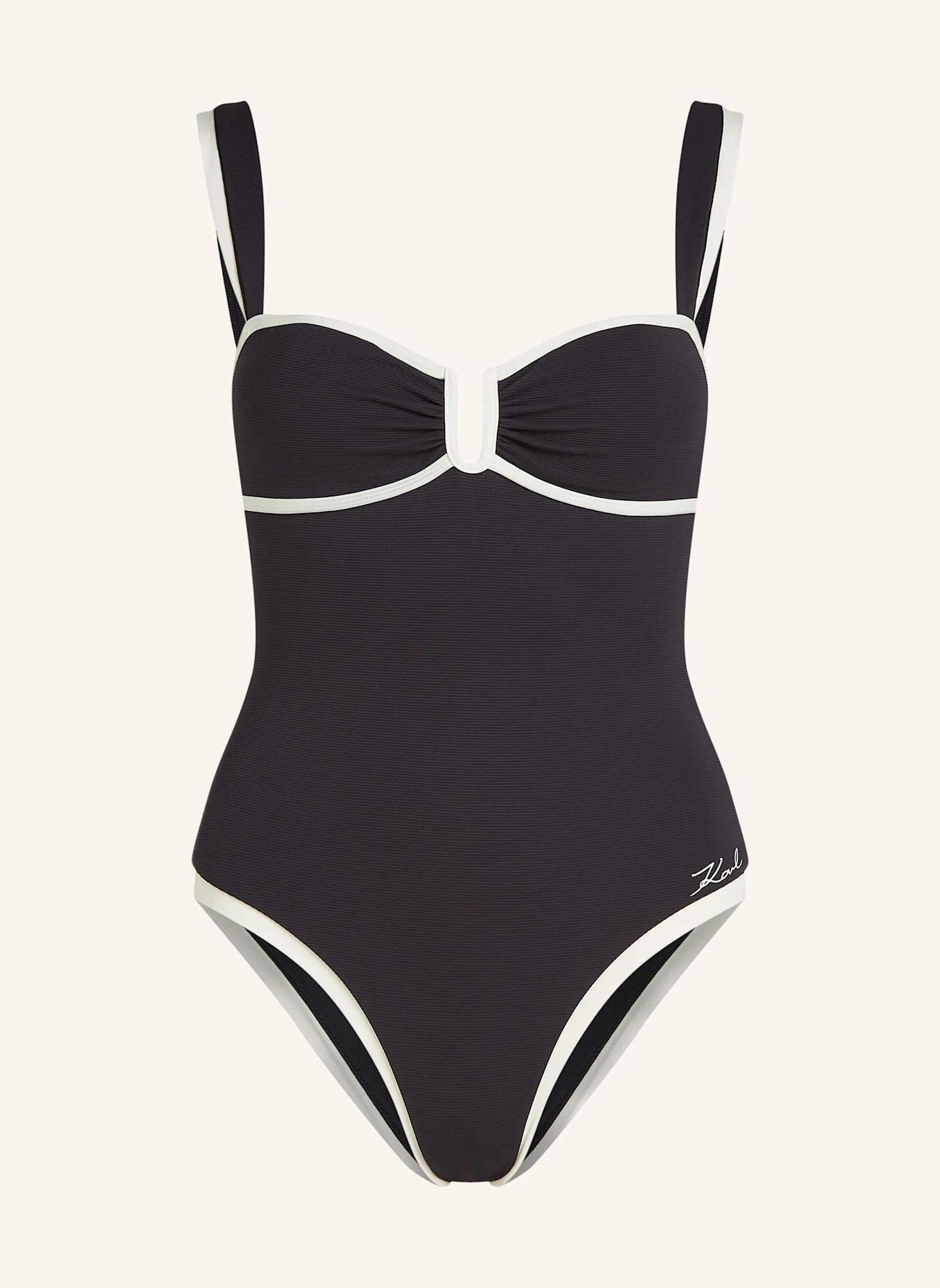 KARL LAGERFELD Badeanzug: SCHWARZ