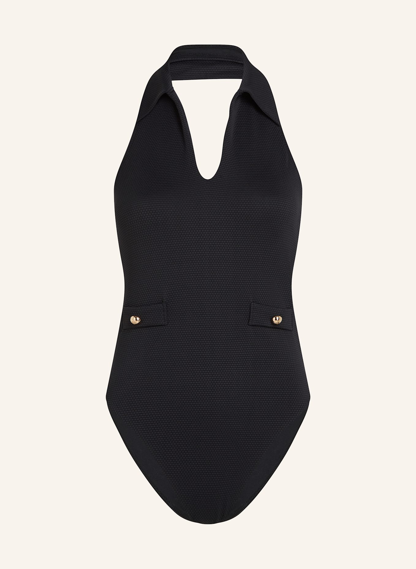 KARL LAGERFELD Badeanzug: SCHWARZ