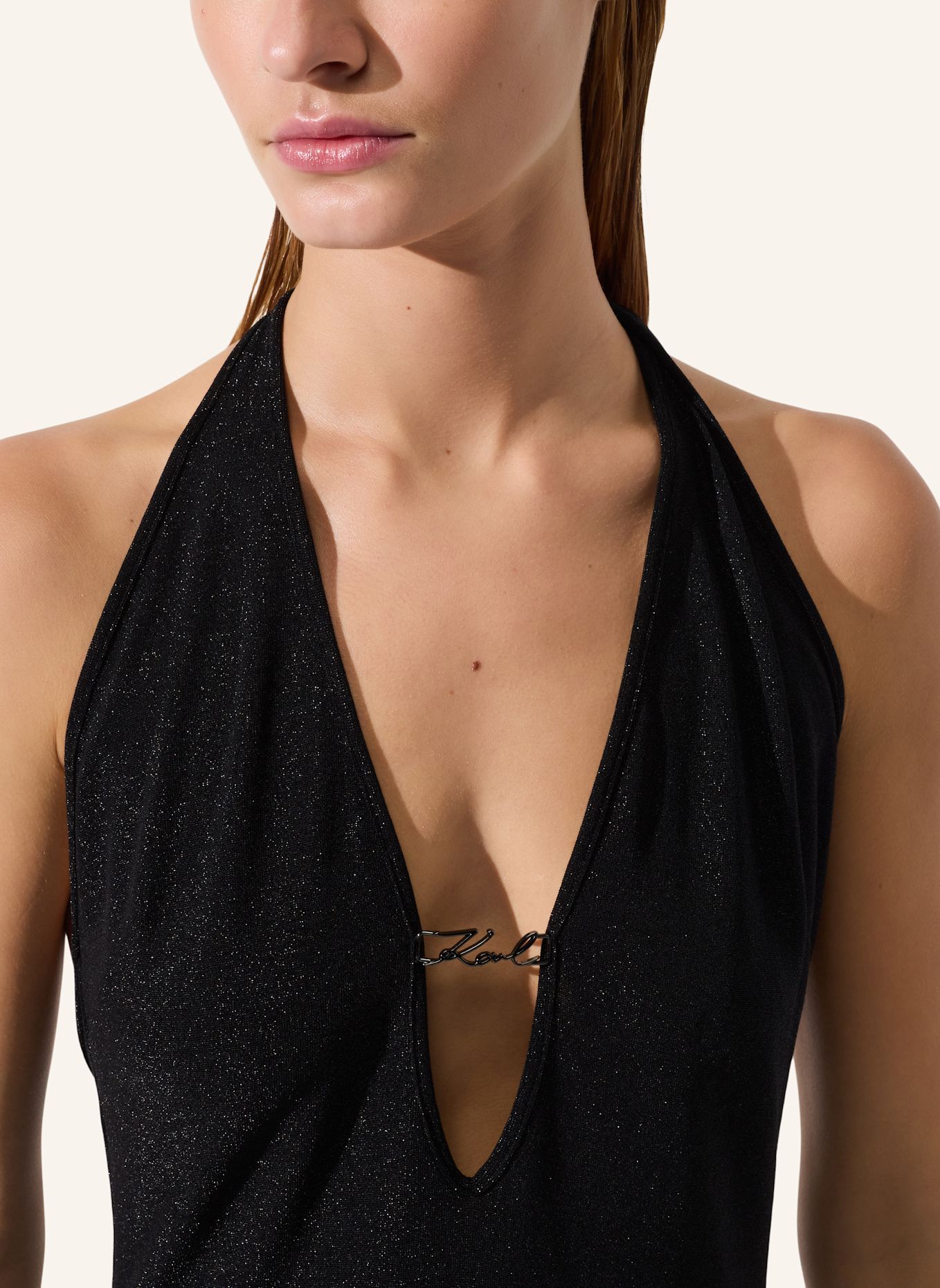 KARL LAGERFELD Strandkleid: SCHWARZ