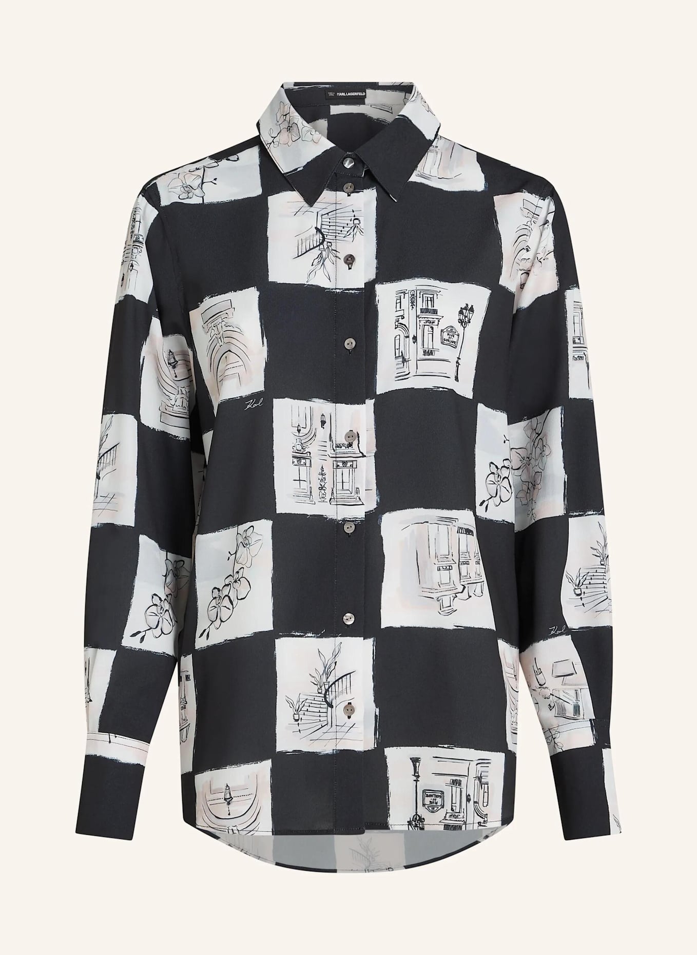 KARL LAGERFELD Bluse: SCHWARZ