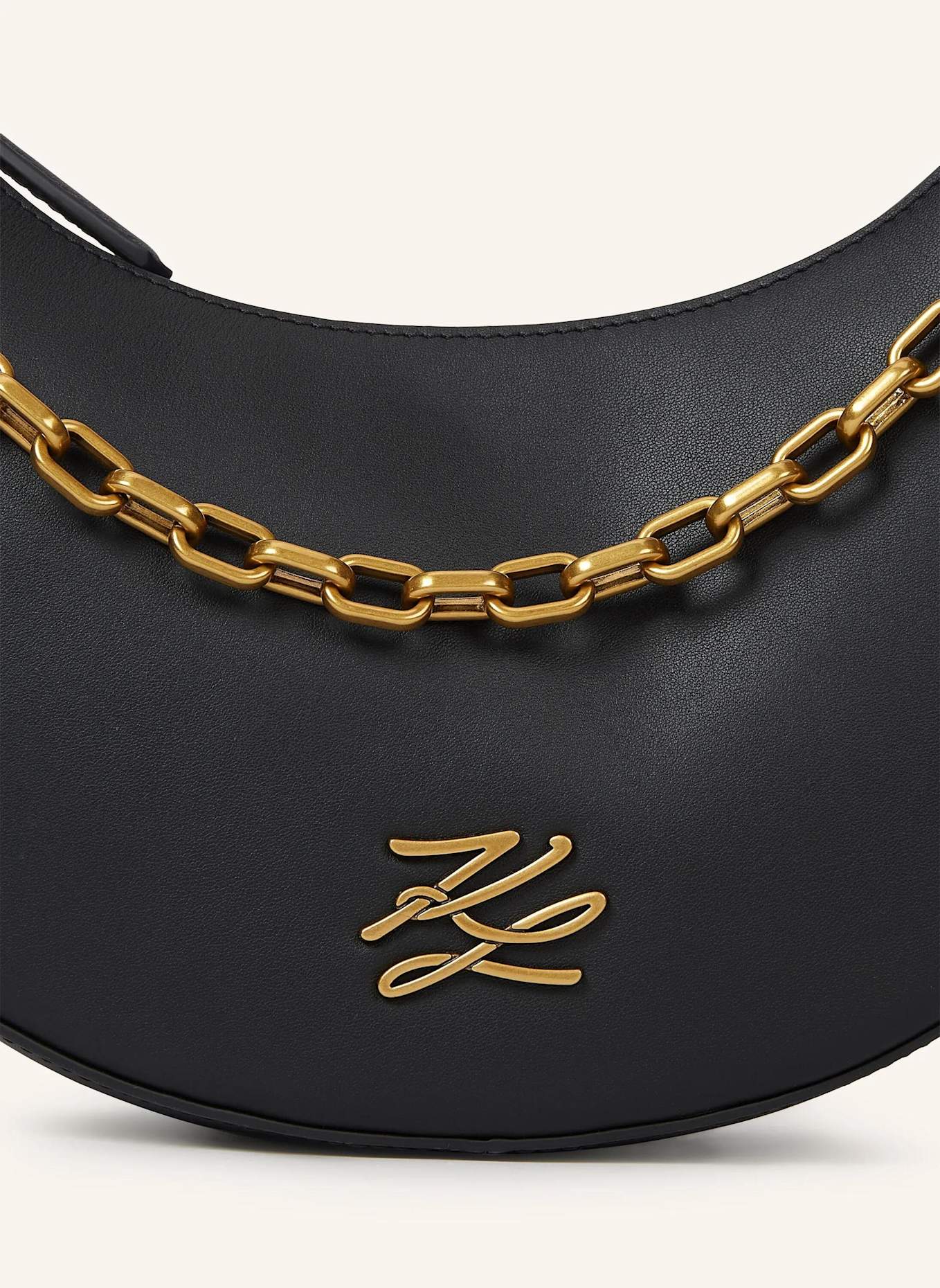 KARL LAGERFELD Schultertasche: SCHWARZ/ GOLD