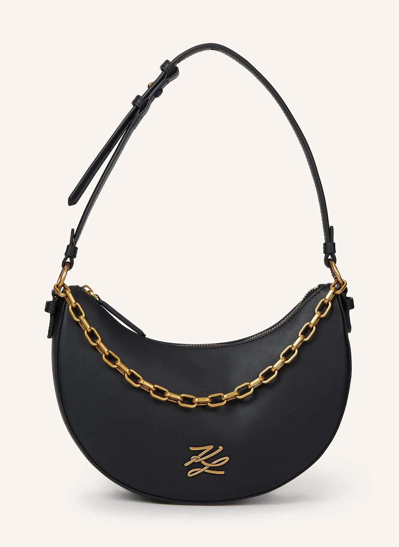 KARL LAGERFELD Schultertasche: SCHWARZ/ GOLD