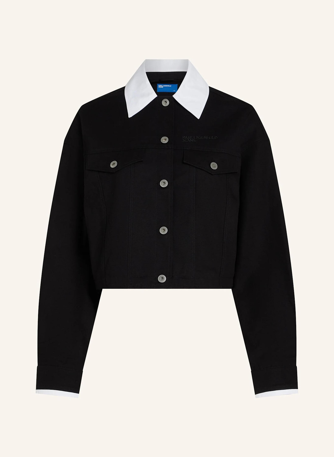 KARL LAGERFELD JEANS Jacke: WEISS/ SCHWARZ