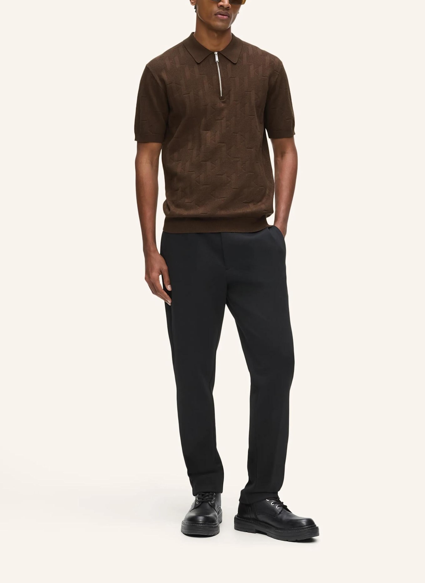 KARL LAGERFELD Poloshirt: DUNKELBRAUN