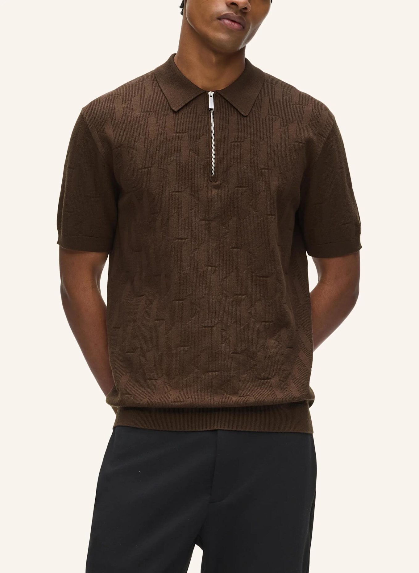 KARL LAGERFELD Poloshirt: DUNKELBRAUN