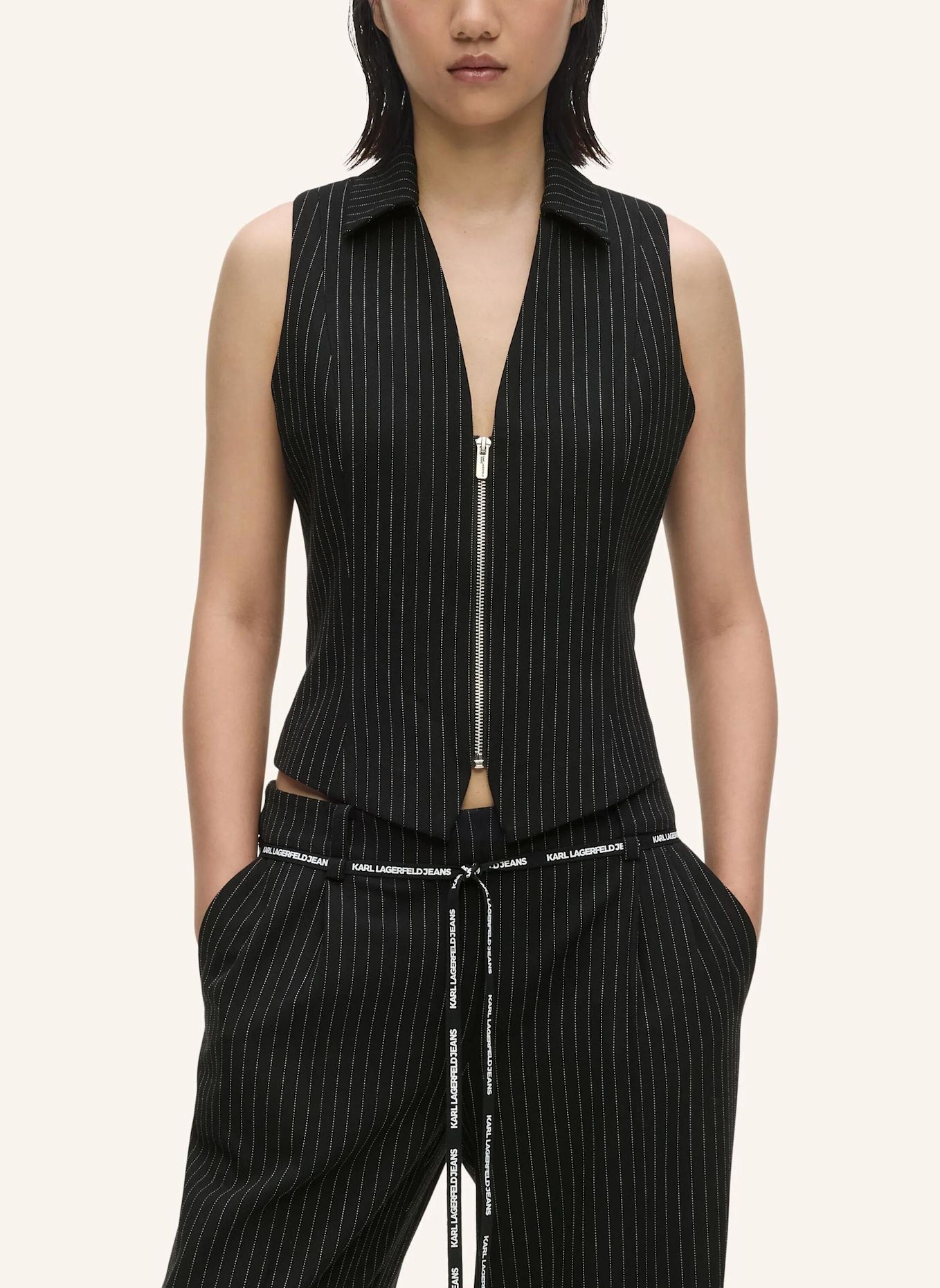 KARL LAGERFELD JEANS Bluse: SCHWARZ