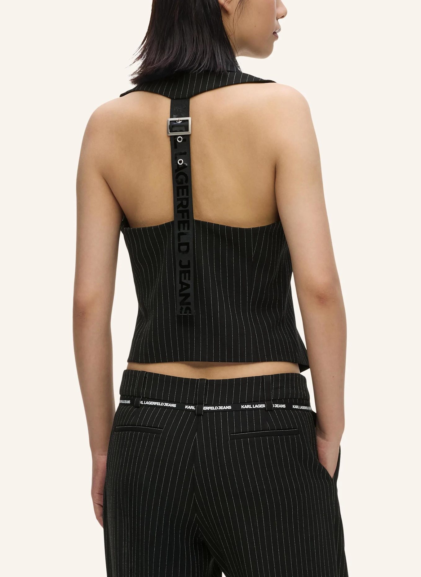 KARL LAGERFELD JEANS Bluse: SCHWARZ