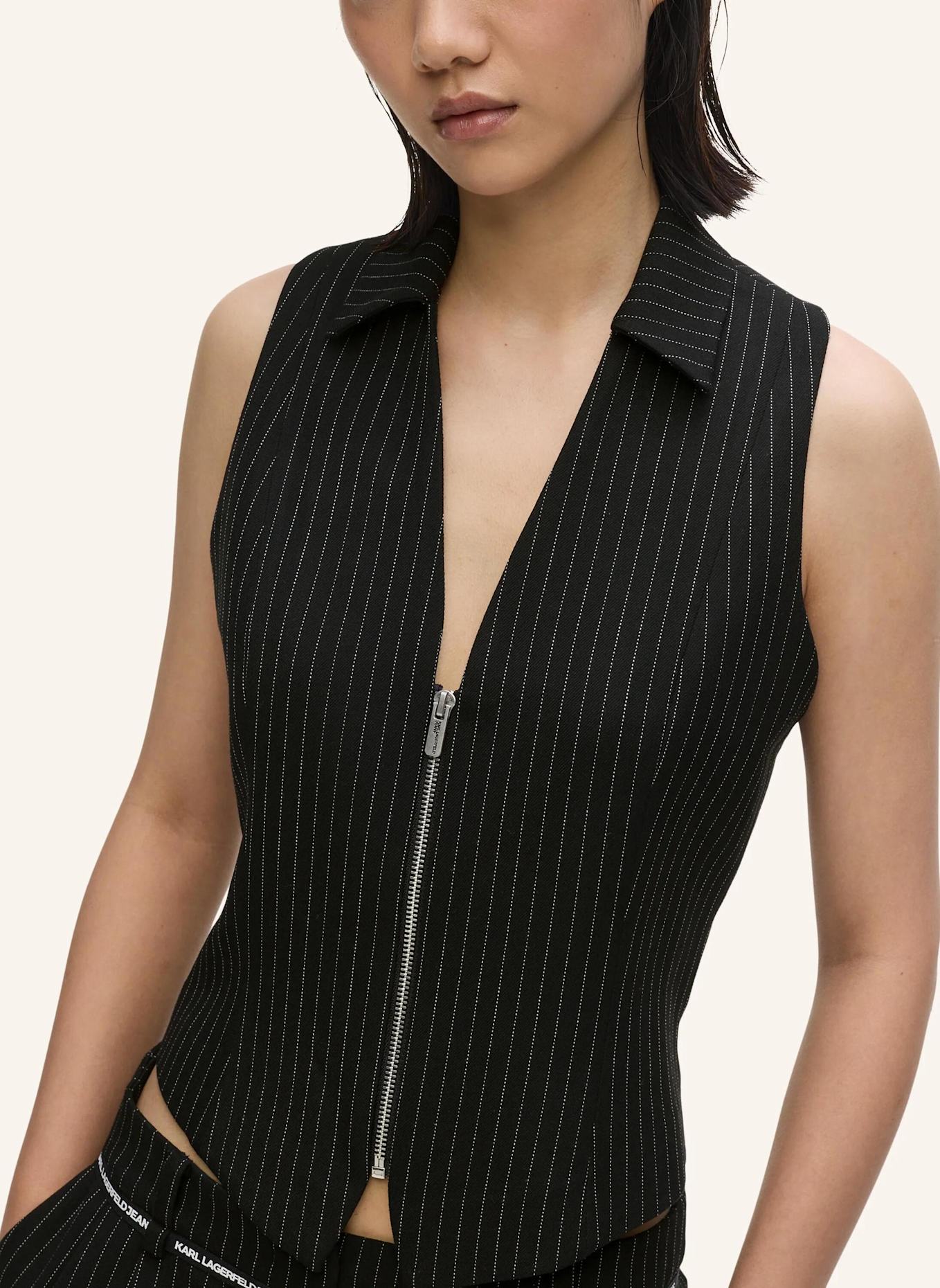 KARL LAGERFELD JEANS Bluse: SCHWARZ