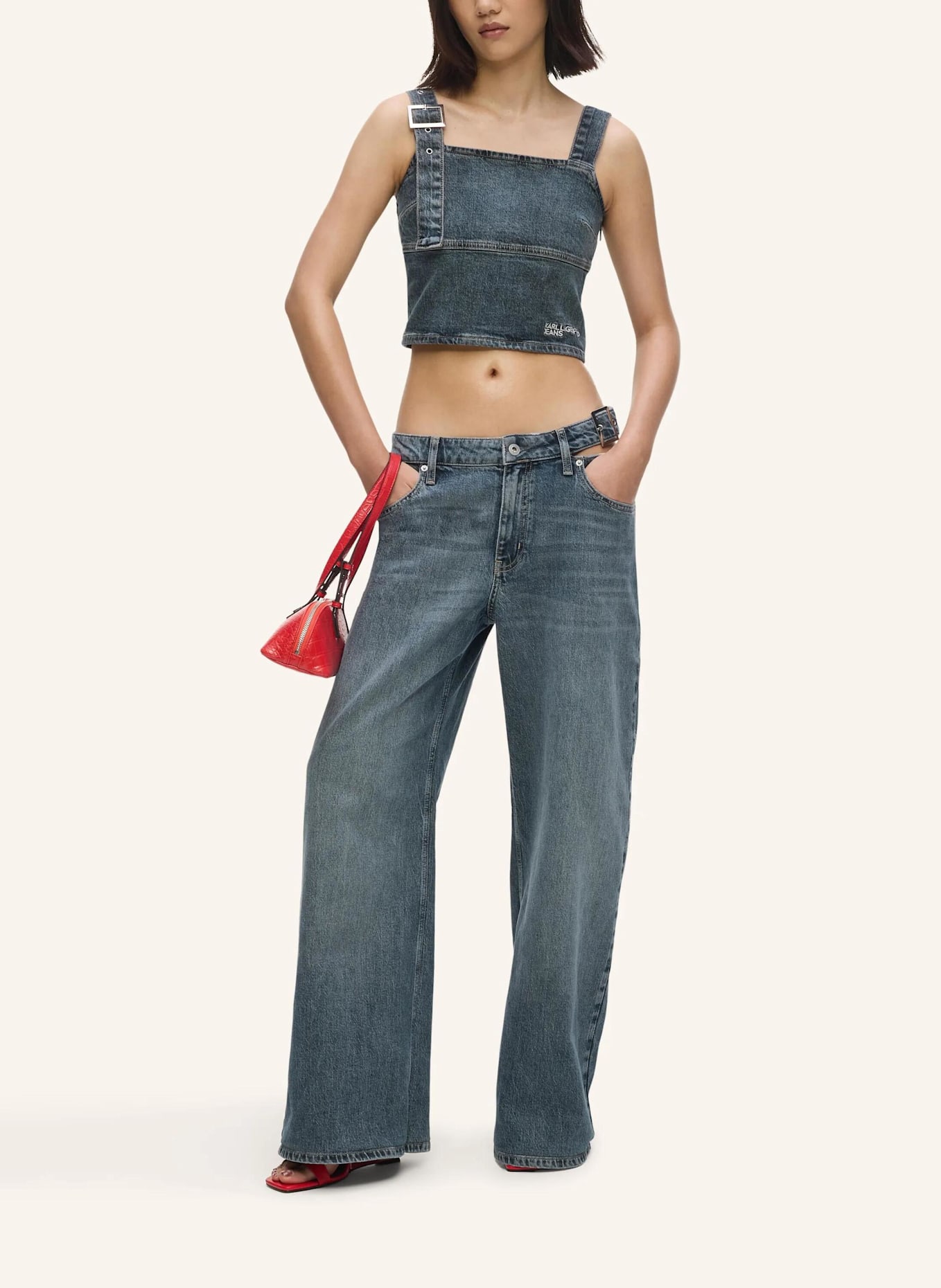 KARL LAGERFELD JEANS Bluse: HELLBLAU