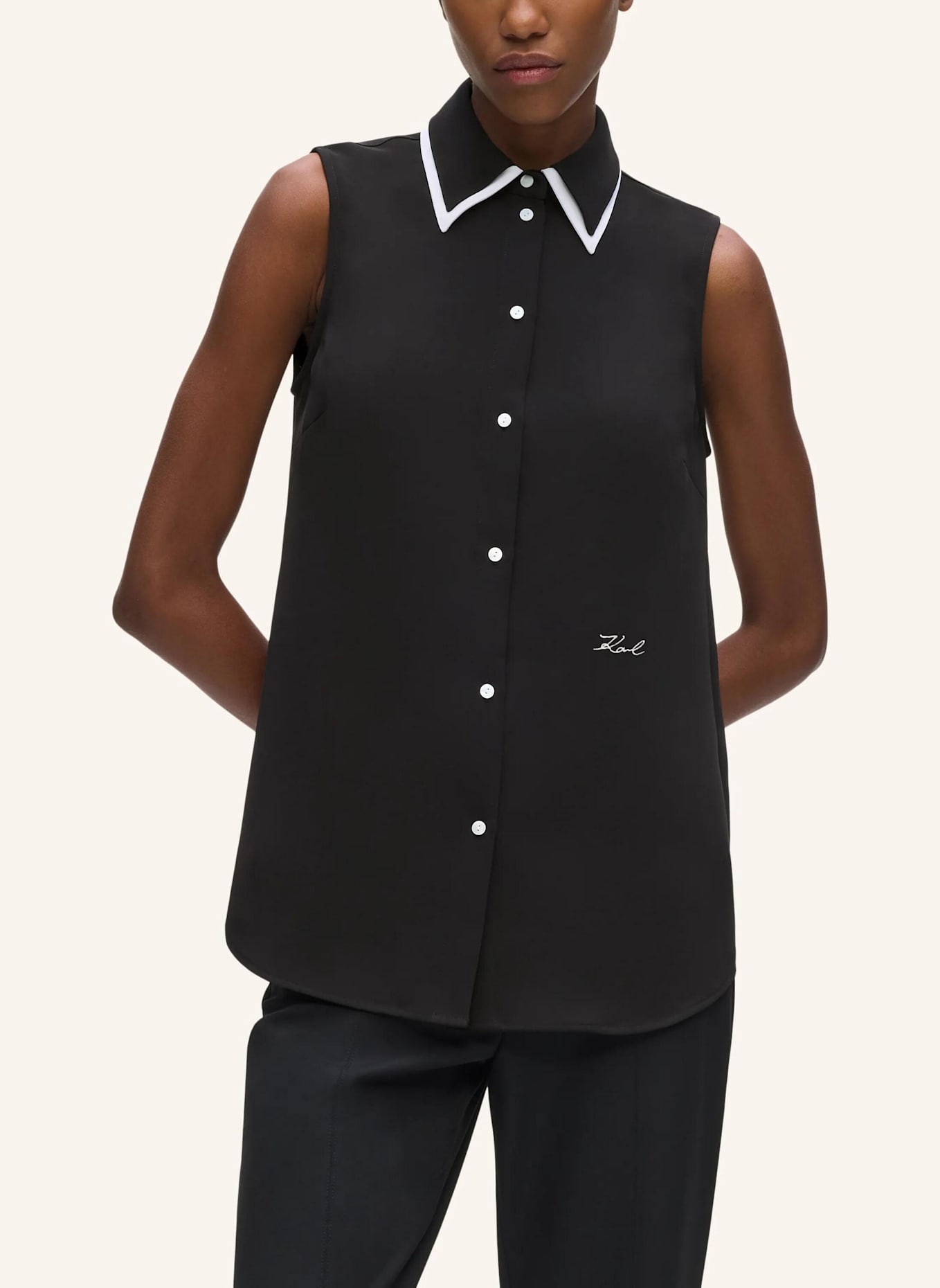 KARL LAGERFELD Bluse: SCHWARZ