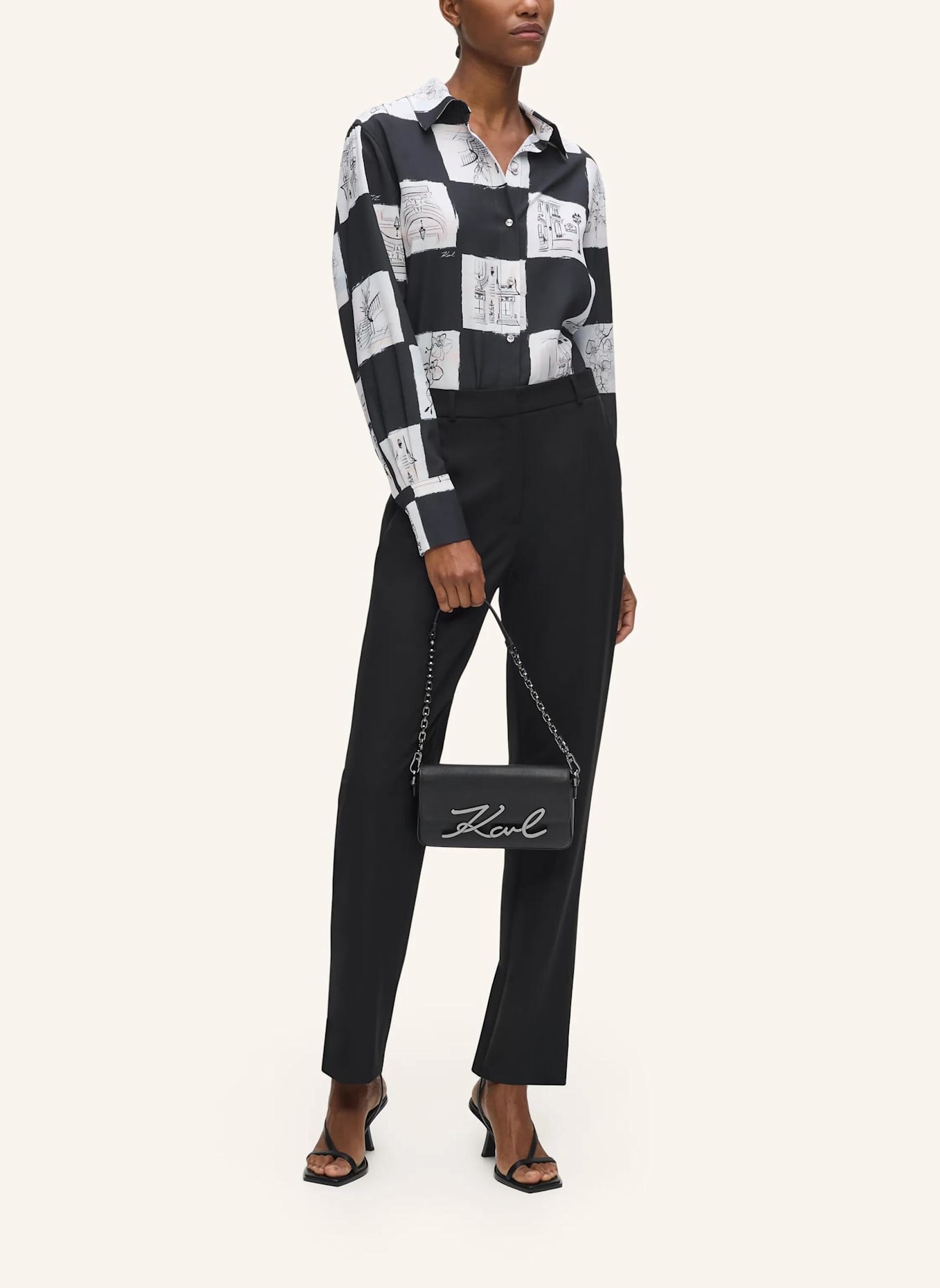 KARL LAGERFELD Bluse: SCHWARZ