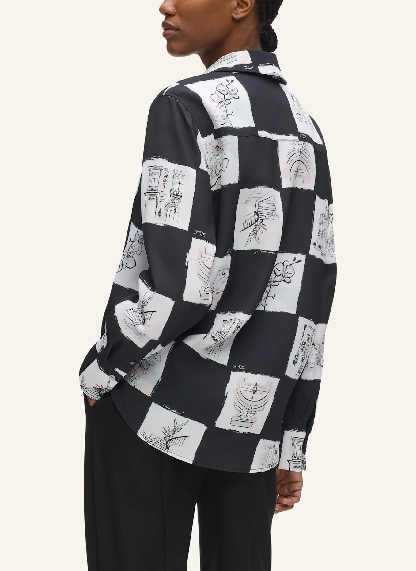 KARL LAGERFELD Bluse: SCHWARZ