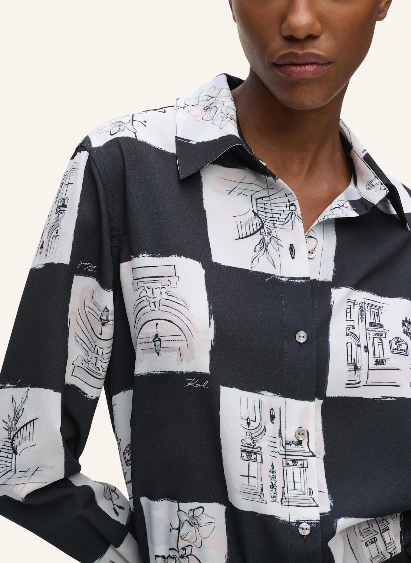 KARL LAGERFELD Bluse: SCHWARZ