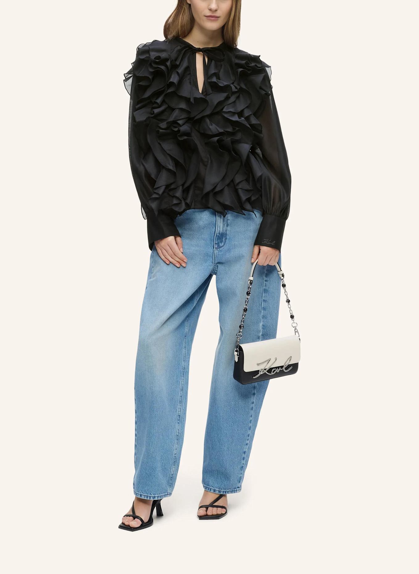 KARL LAGERFELD Bluse: SCHWARZ