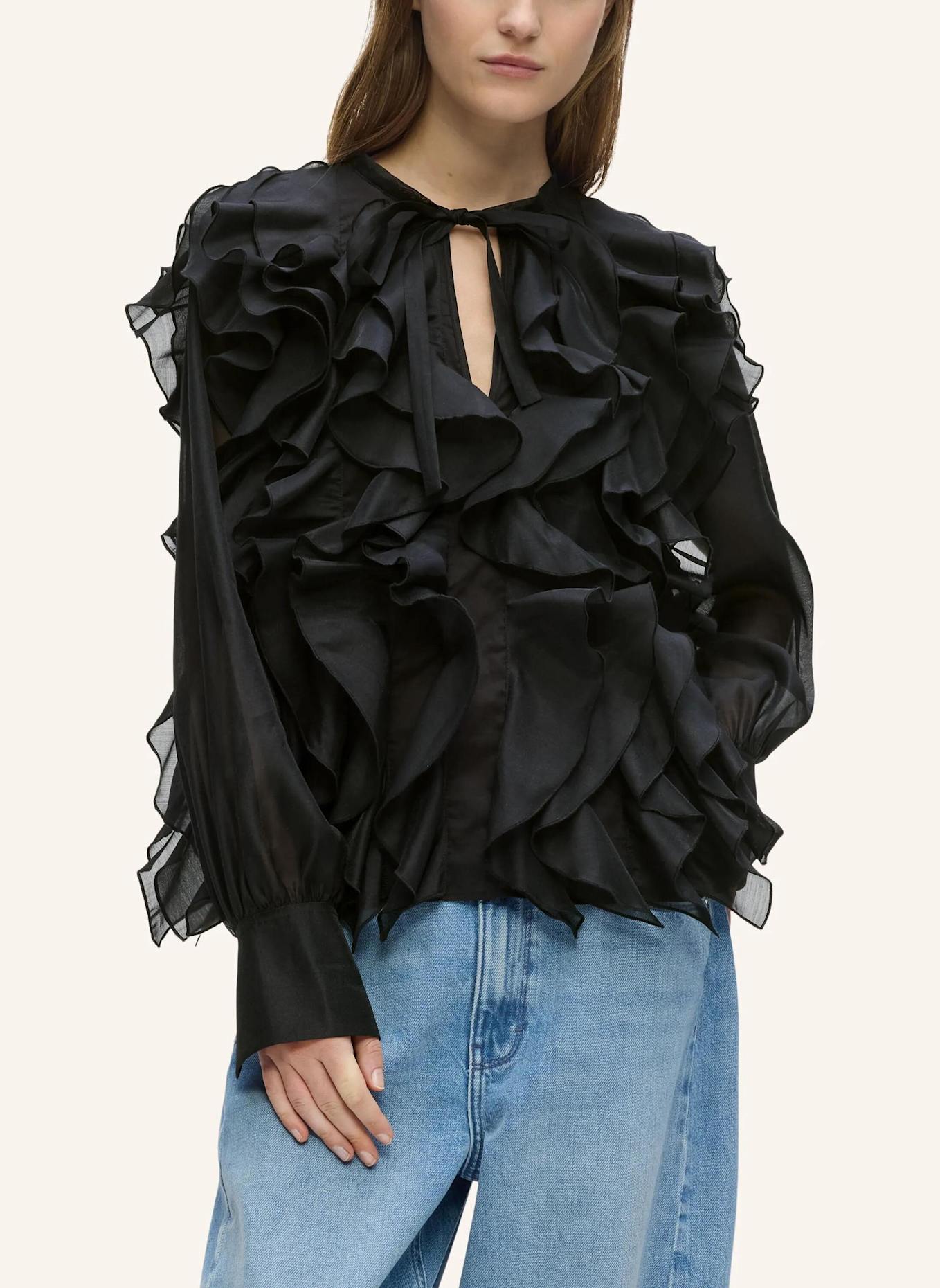 KARL LAGERFELD Bluse: SCHWARZ