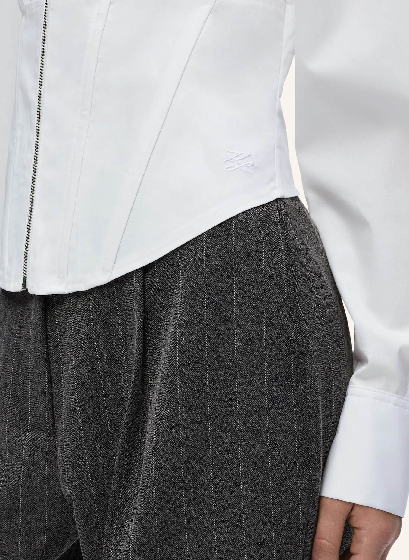 KARL LAGERFELD Bluse: WEISS
