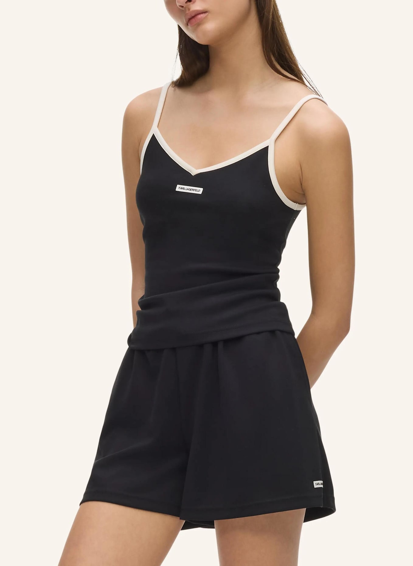 KARL LAGERFELD Top: SCHWARZ