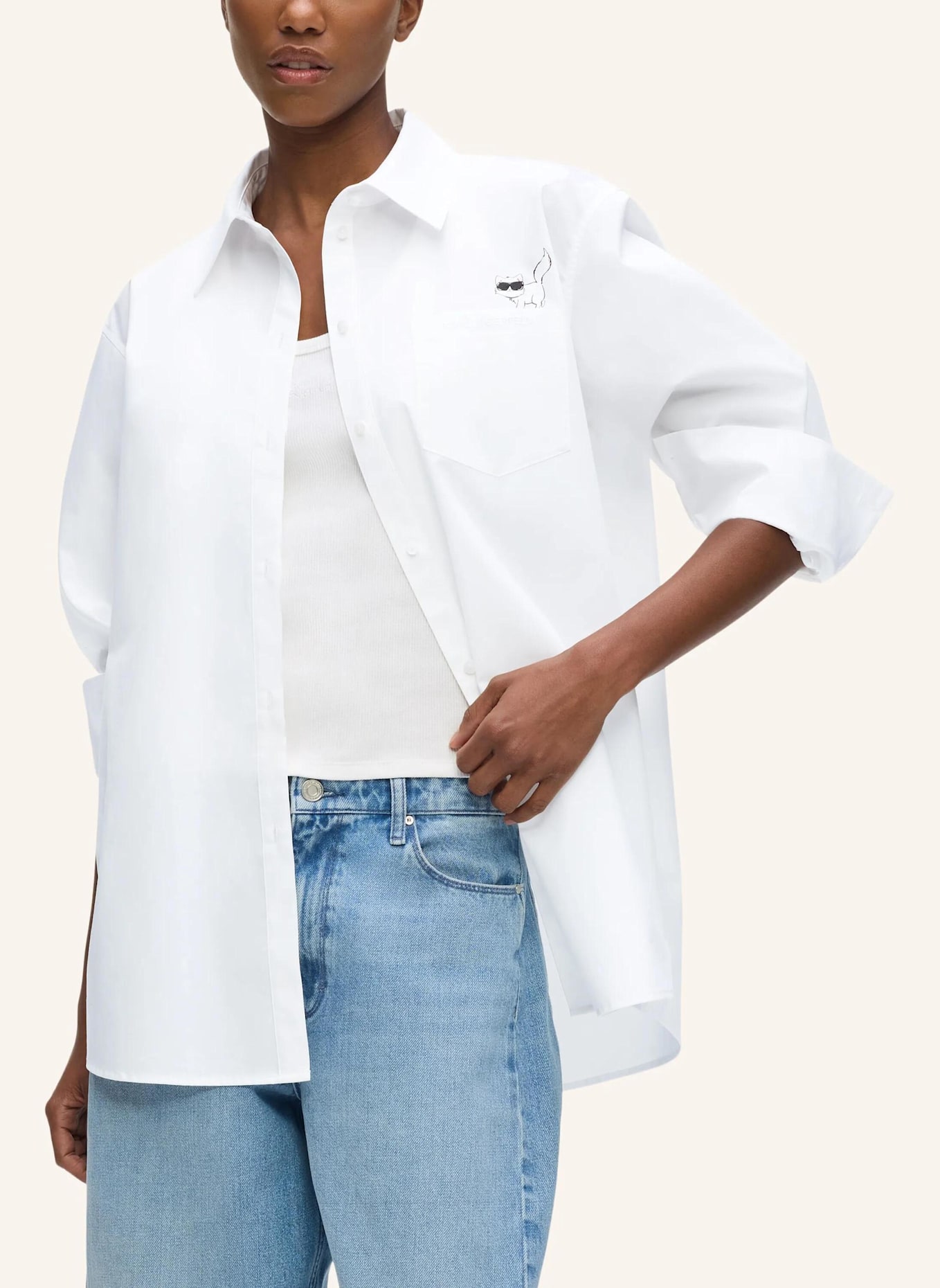 KARL LAGERFELD Bluse: WEISS