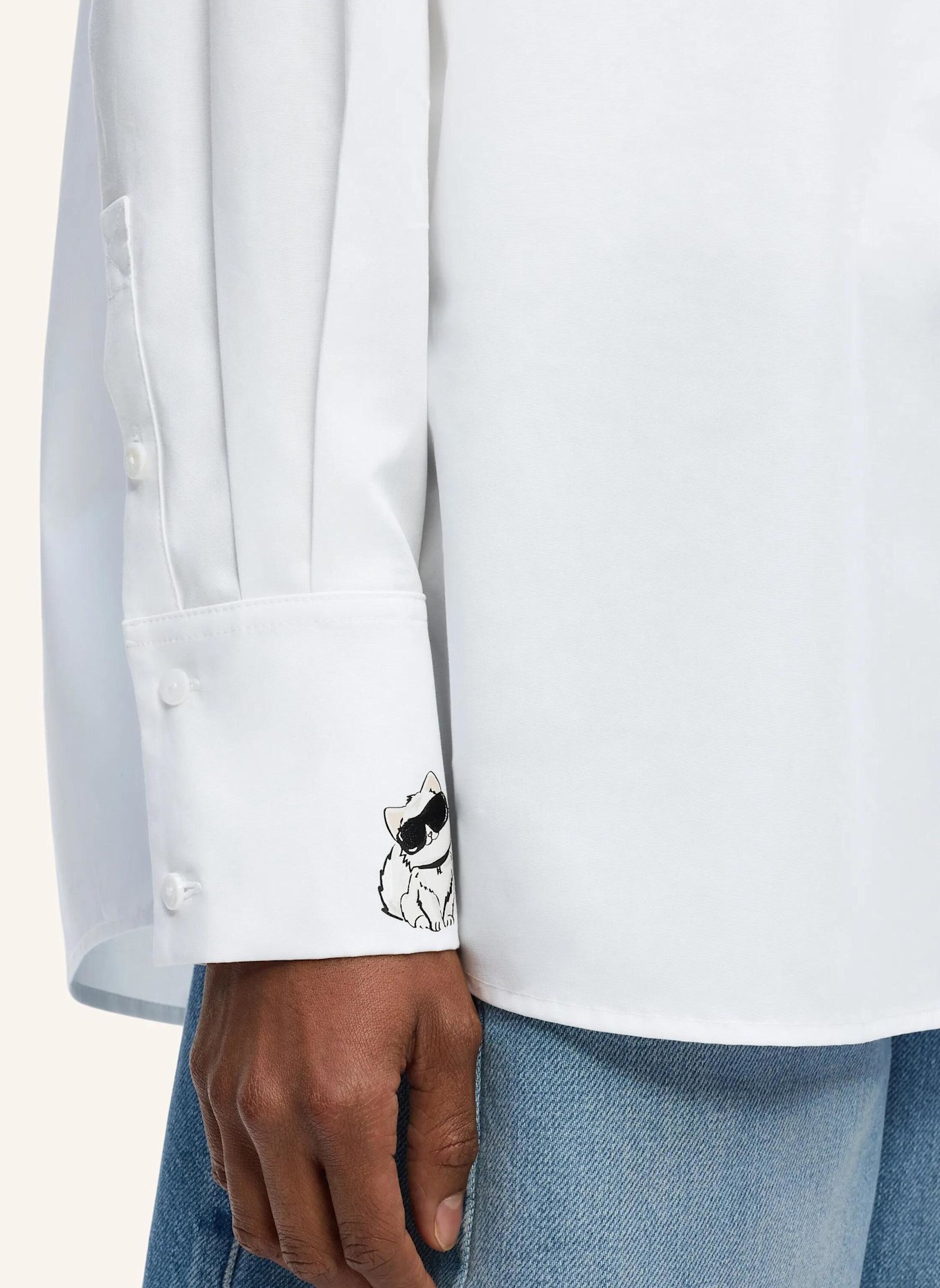 KARL LAGERFELD Bluse: WEISS