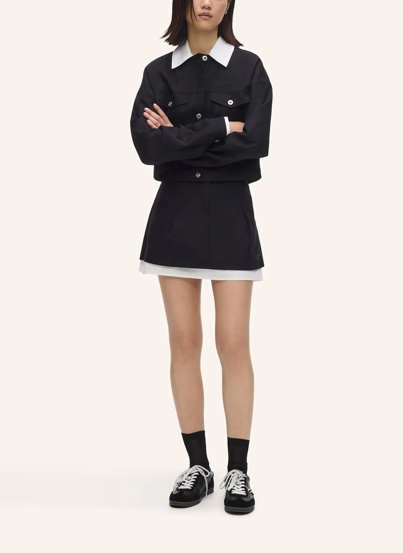 KARL LAGERFELD JEANS Rock: WEISS/ SCHWARZ