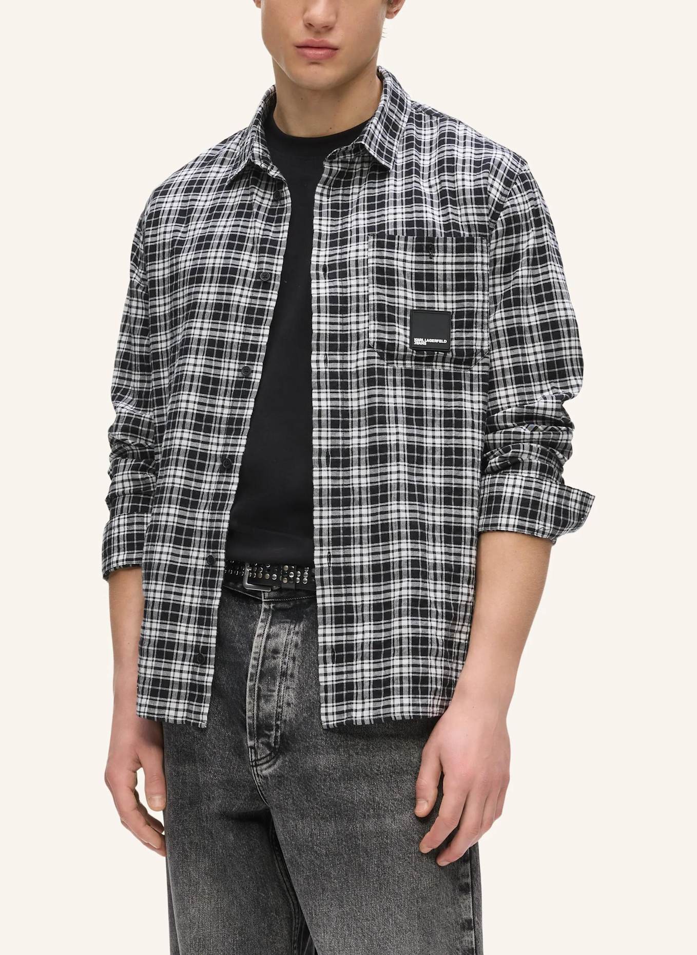 KARL LAGERFELD JEANS Hemd: SCHWARZ