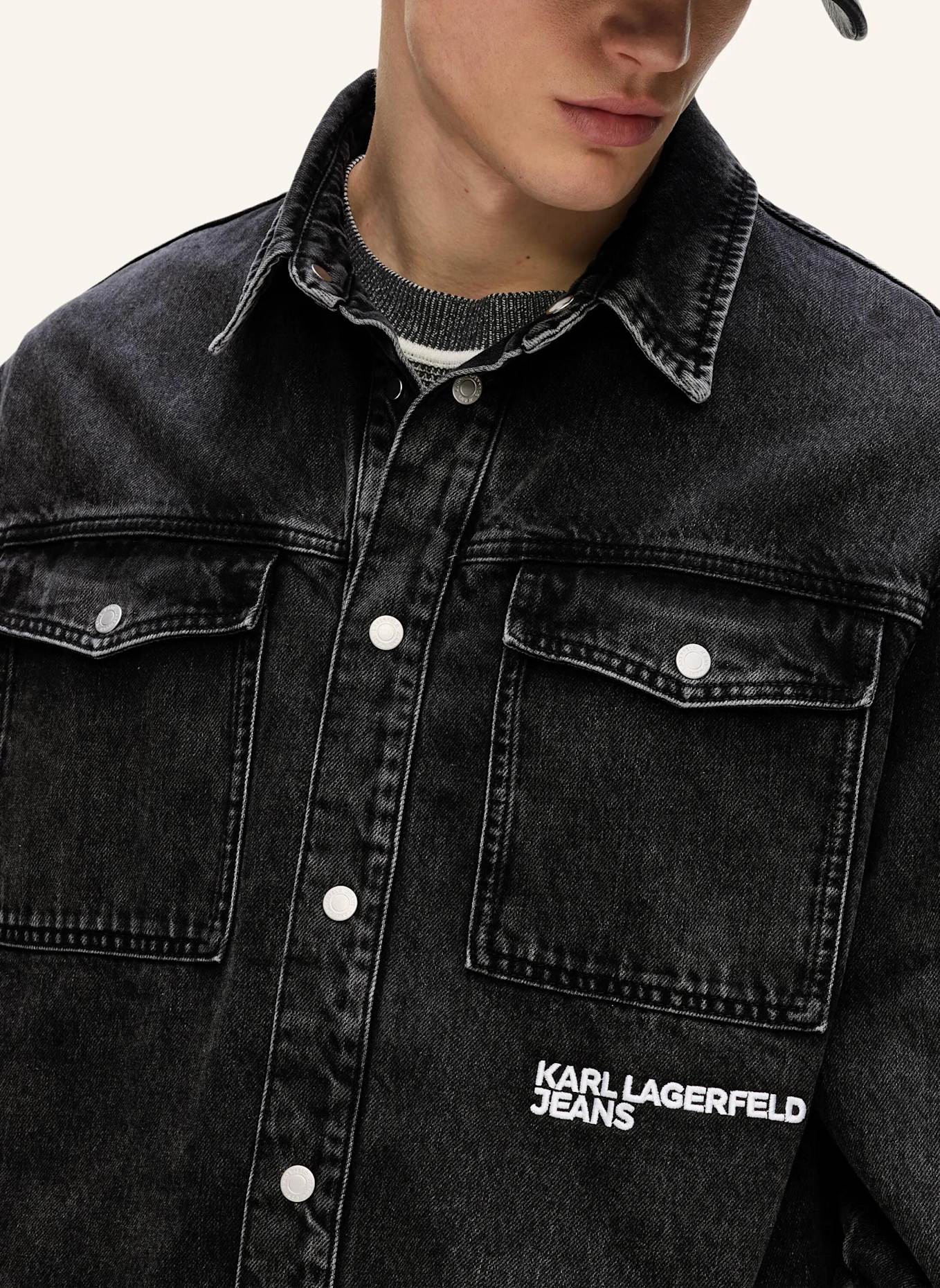 KARL LAGERFELD JEANS Hemd: SCHWARZ