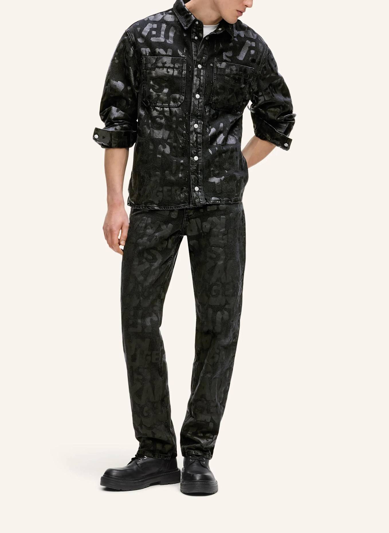 KARL LAGERFELD JEANS Hemd: SCHWARZ