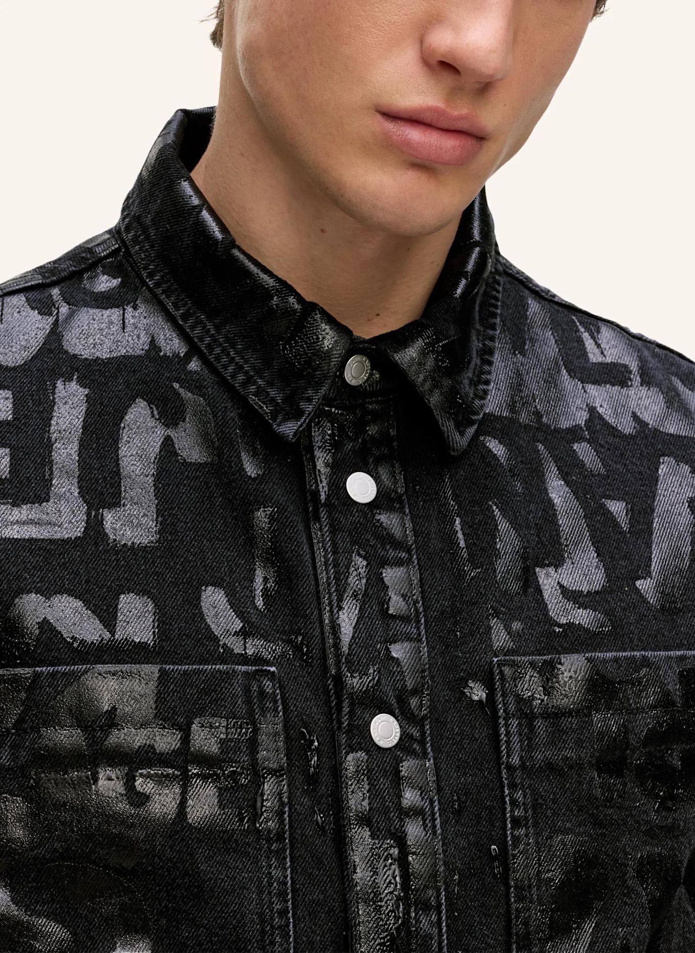 KARL LAGERFELD JEANS Hemd: SCHWARZ