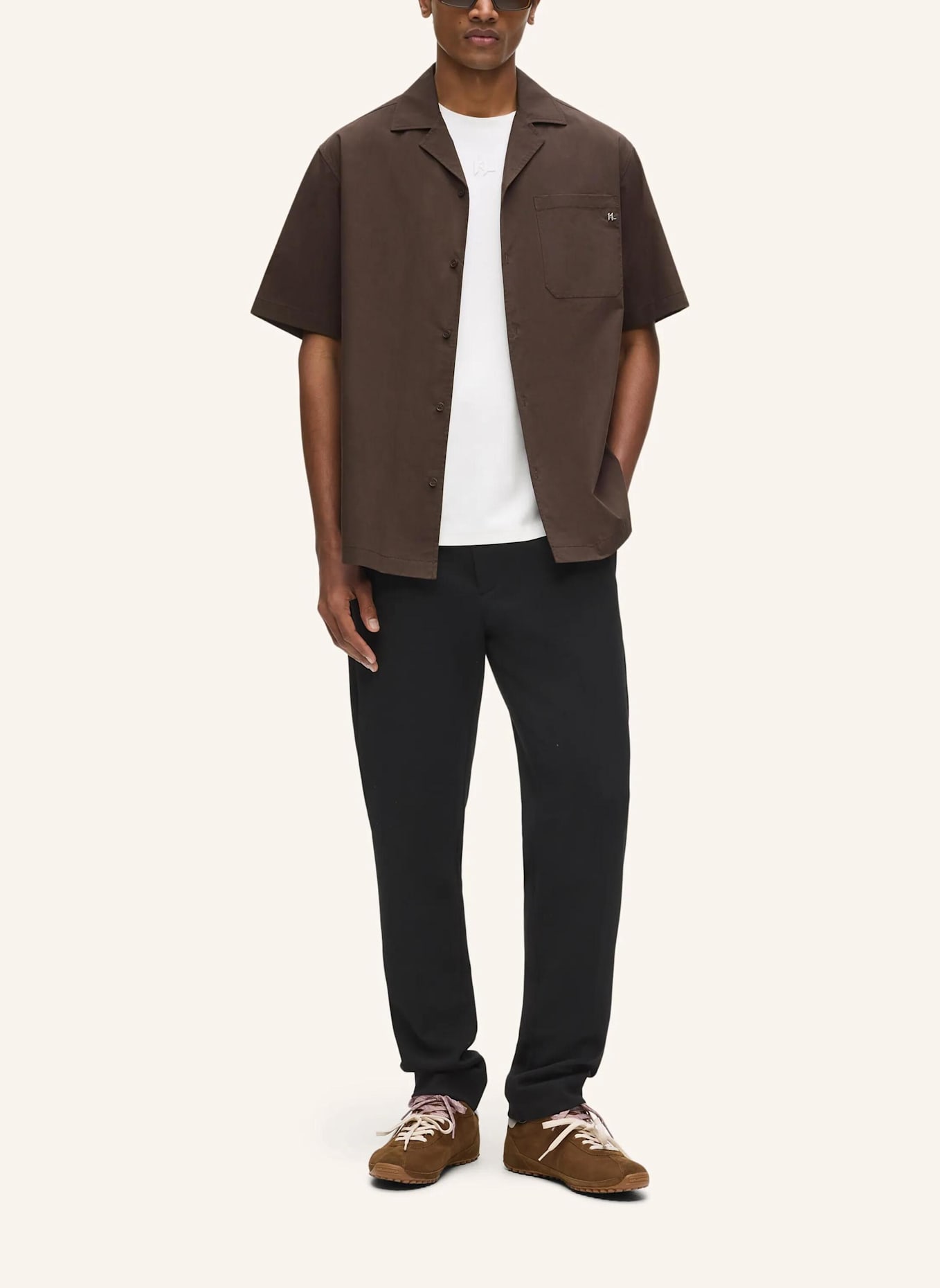 KARL LAGERFELD Hemd: DUNKELBRAUN