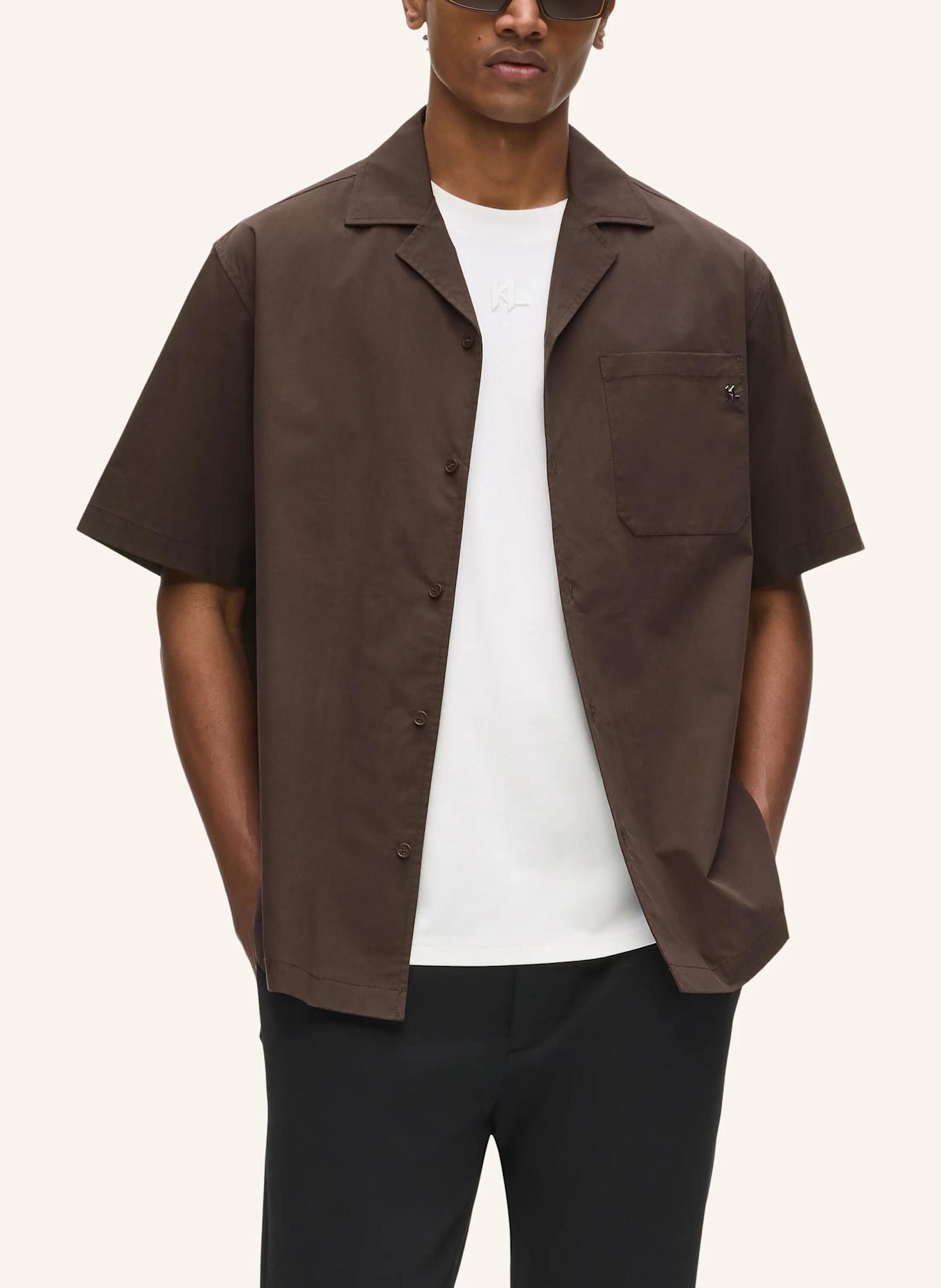 KARL LAGERFELD Hemd: DUNKELBRAUN