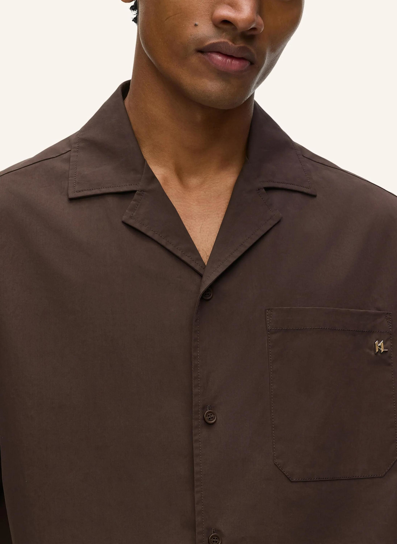 KARL LAGERFELD Hemd: DUNKELBRAUN