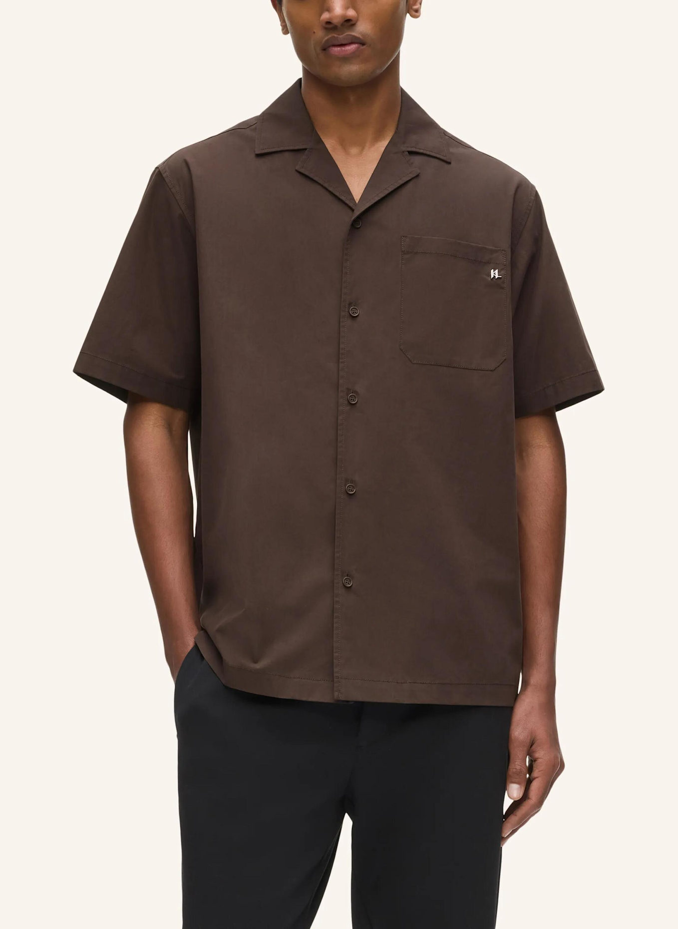 KARL LAGERFELD Hemd: DUNKELBRAUN
