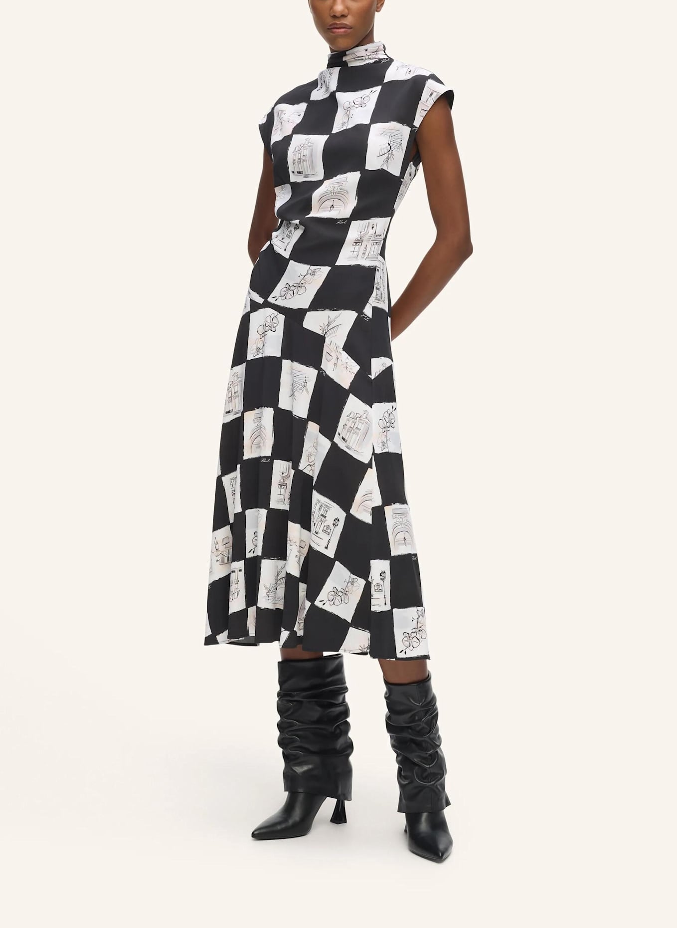 KARL LAGERFELD Kleid: SCHWARZ