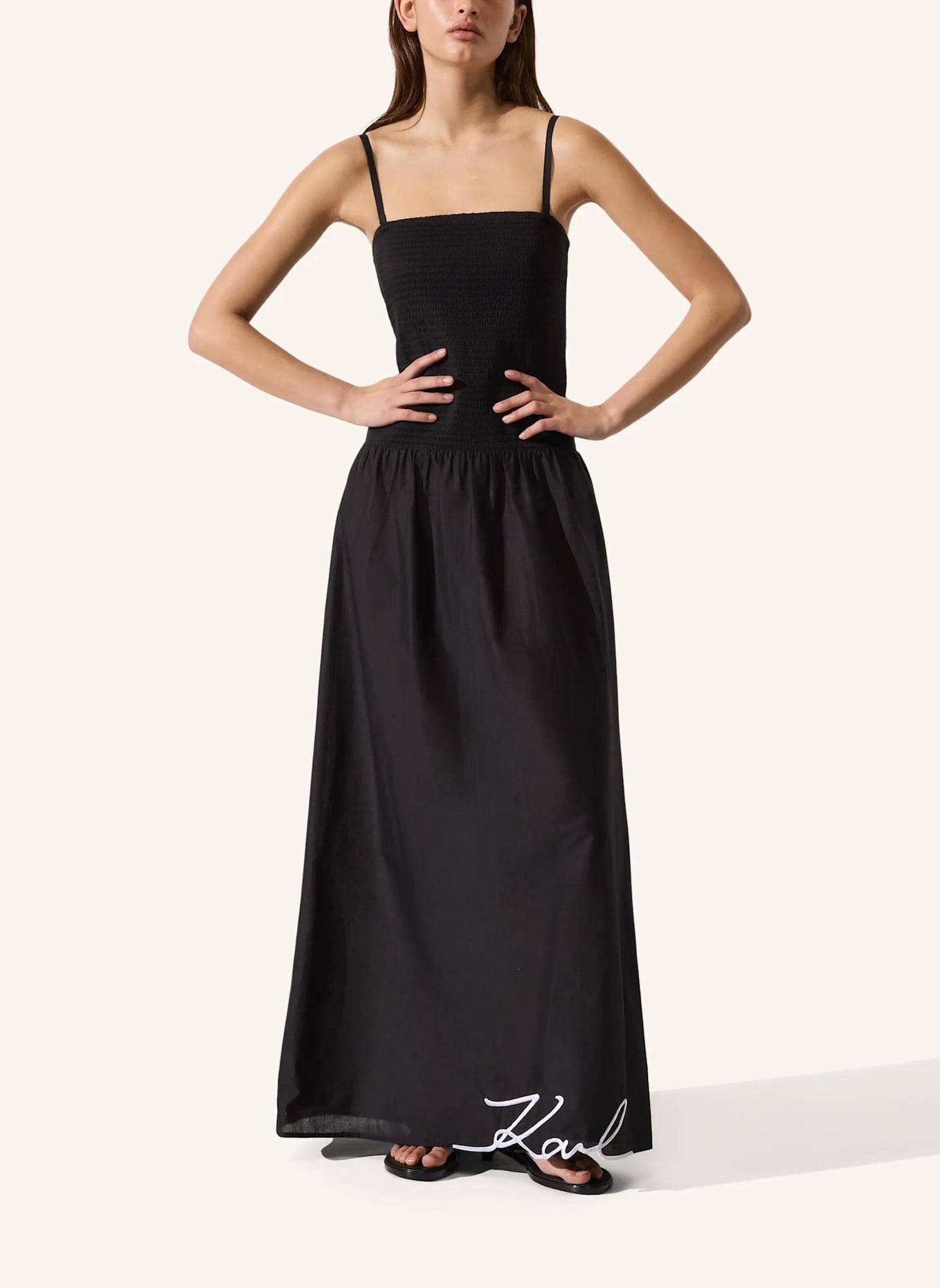KARL LAGERFELD Strandkleid: SCHWARZ