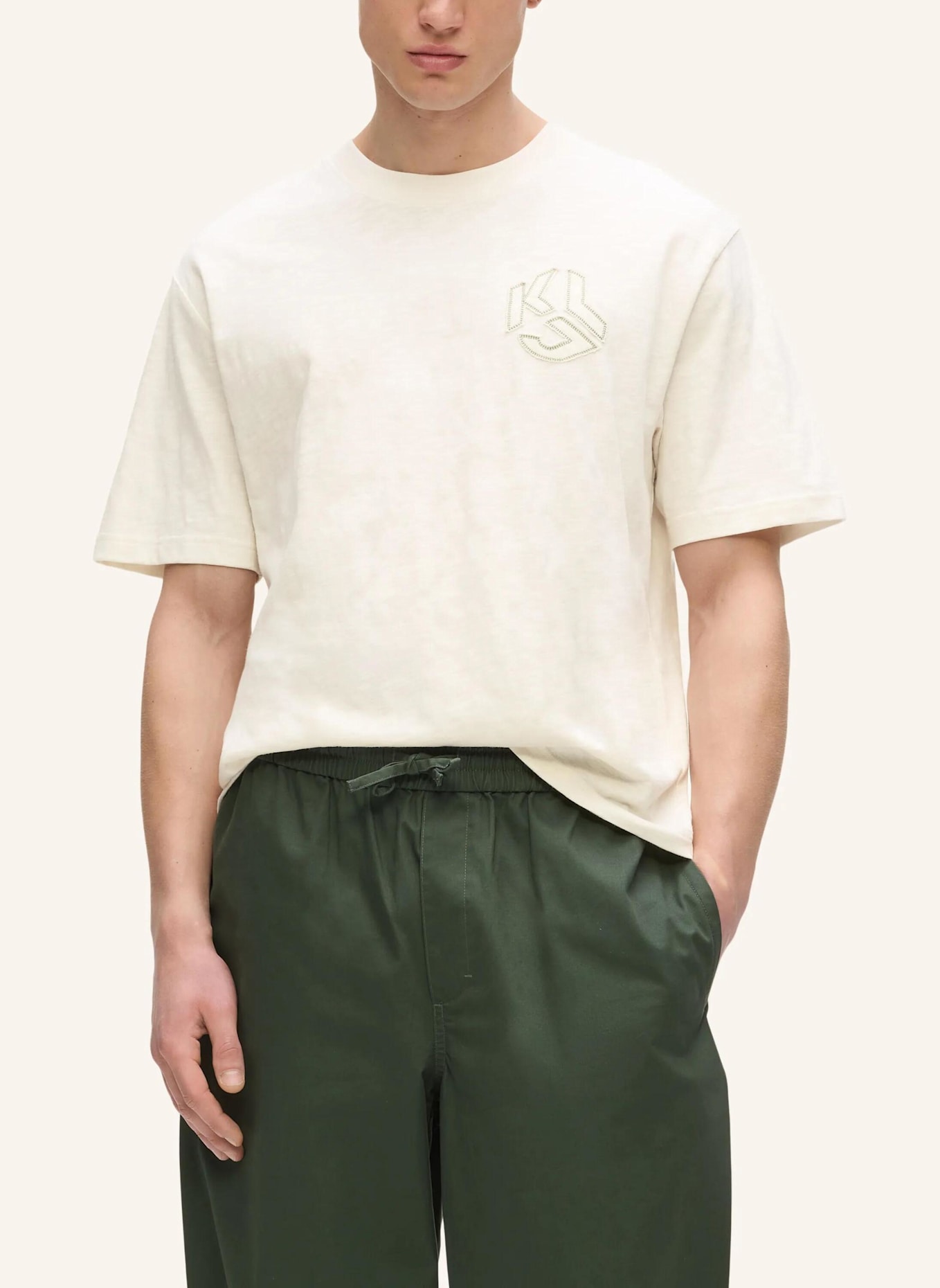 KARL LAGERFELD JEANS T-shirt: BEIGE