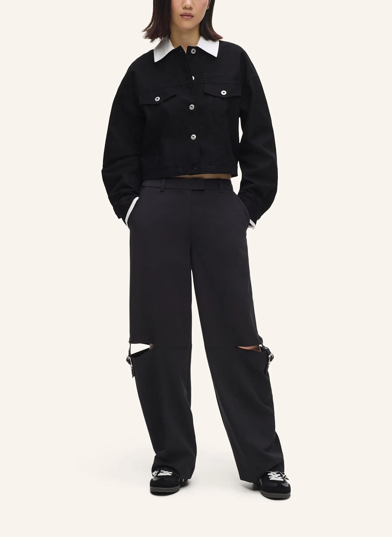 KARL LAGERFELD JEANS Jacke: WEISS/ SCHWARZ