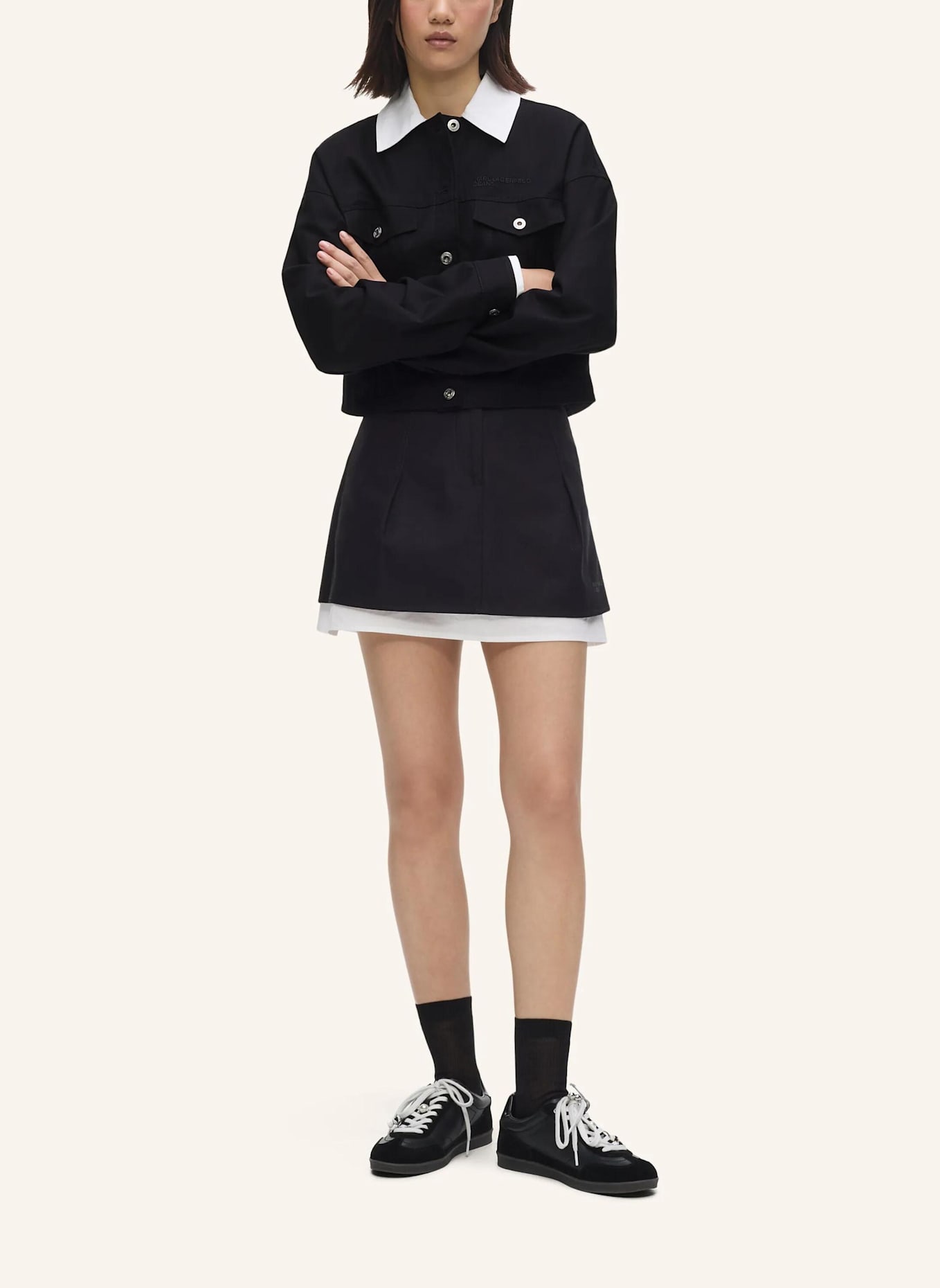 KARL LAGERFELD JEANS Jacke: WEISS/ SCHWARZ