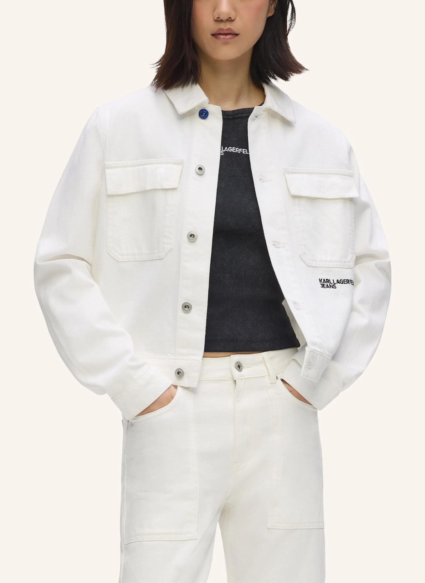 KARL LAGERFELD JEANS Jacke: WEISS