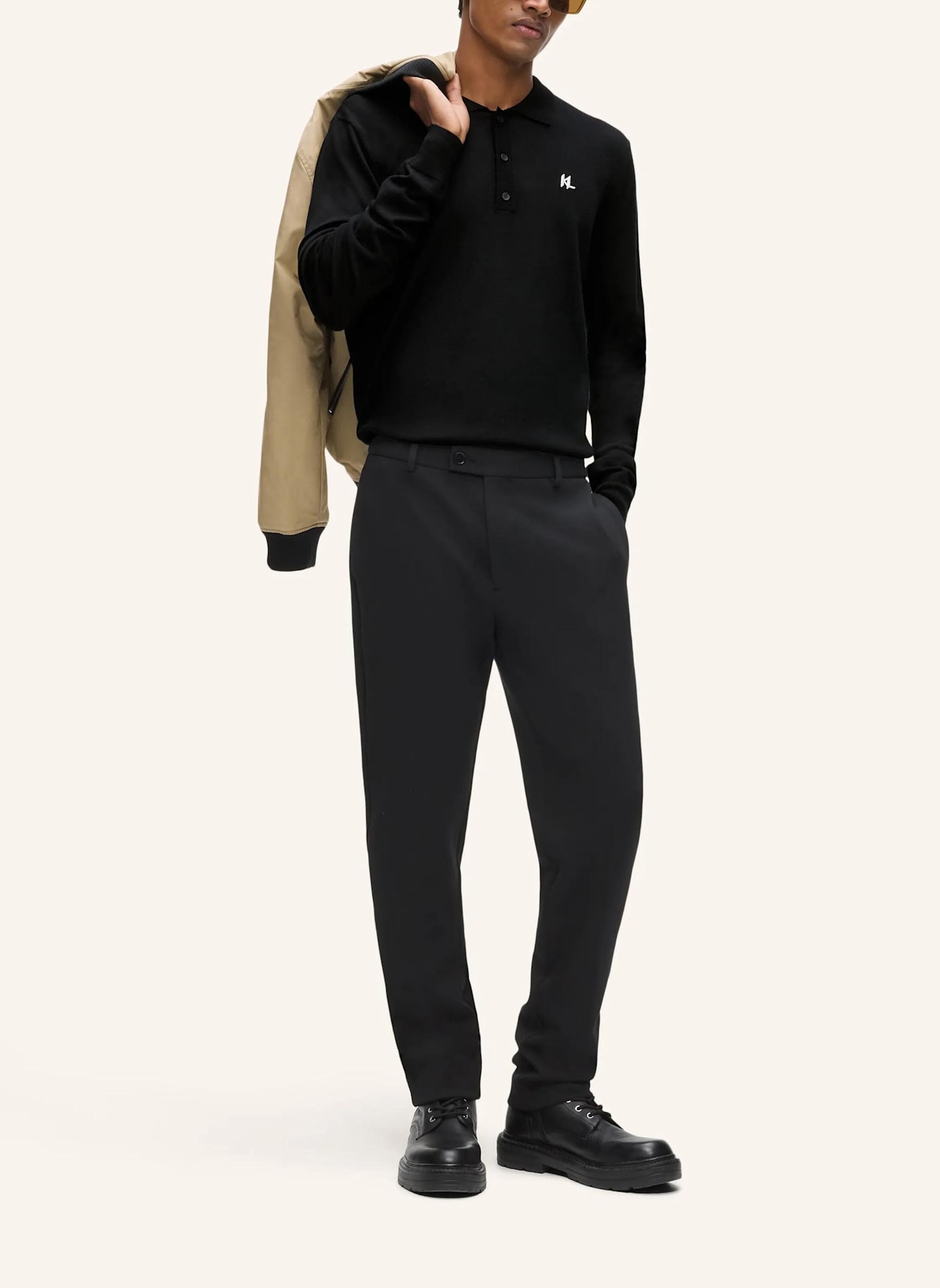 KARL LAGERFELD Poloshirt: SCHWARZ