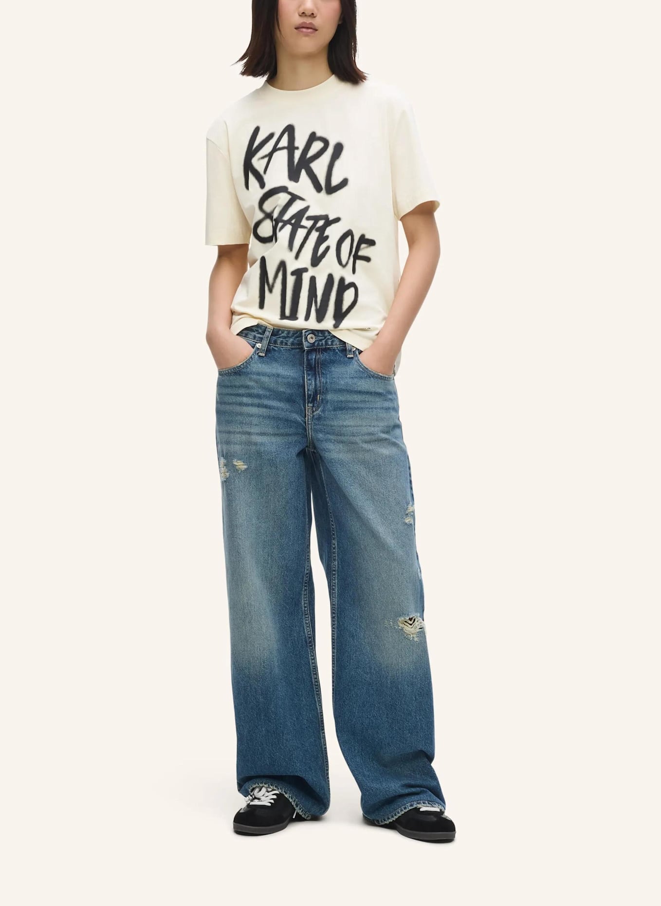 KARL LAGERFELD JEANS T-shirt: BEIGE