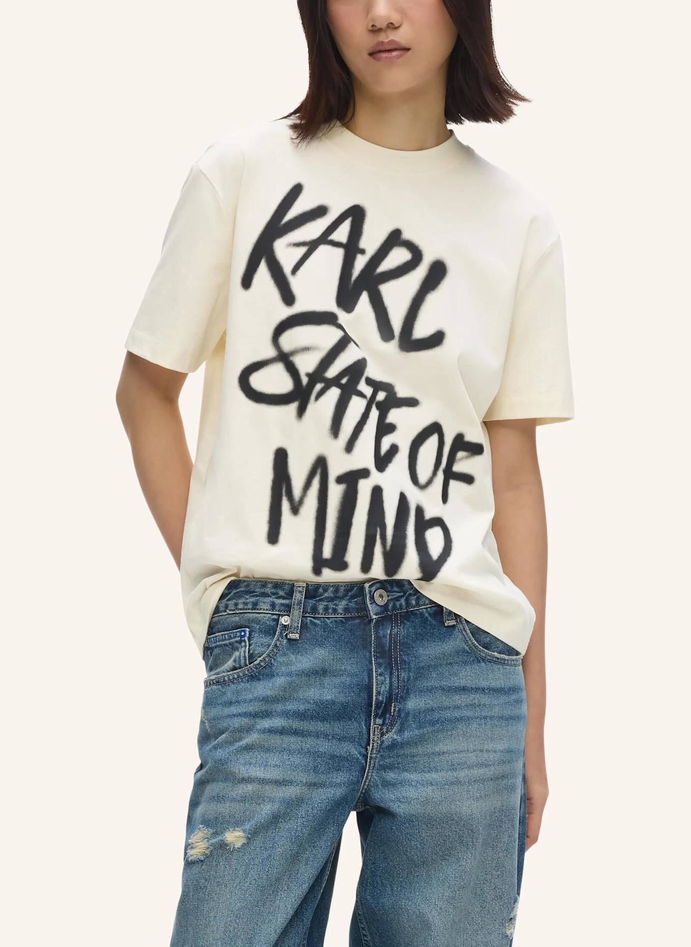 KARL LAGERFELD JEANS T-shirt: BEIGE