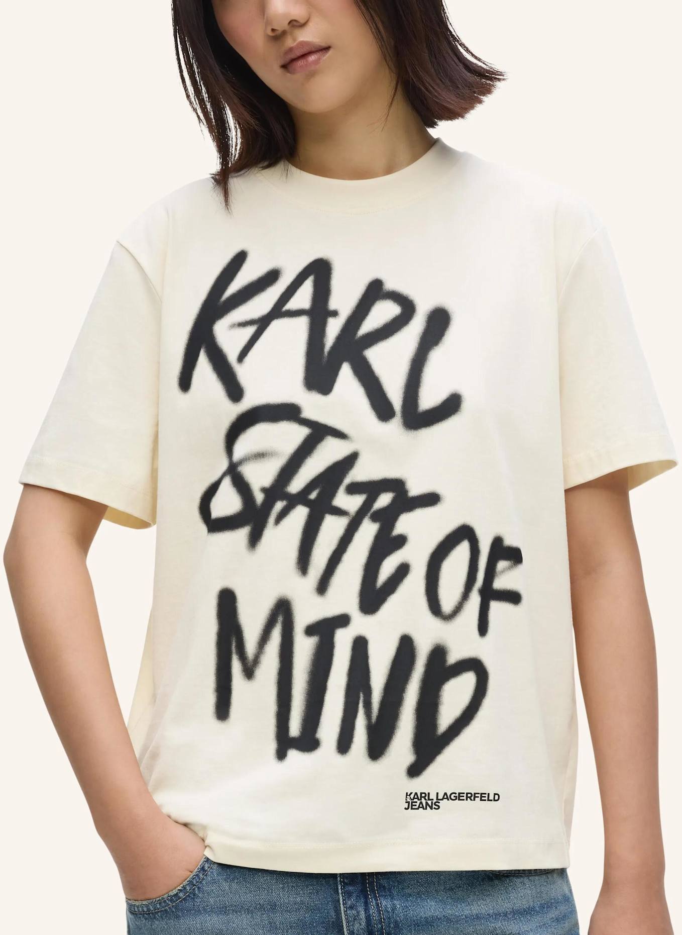 KARL LAGERFELD JEANS T-shirt: BEIGE