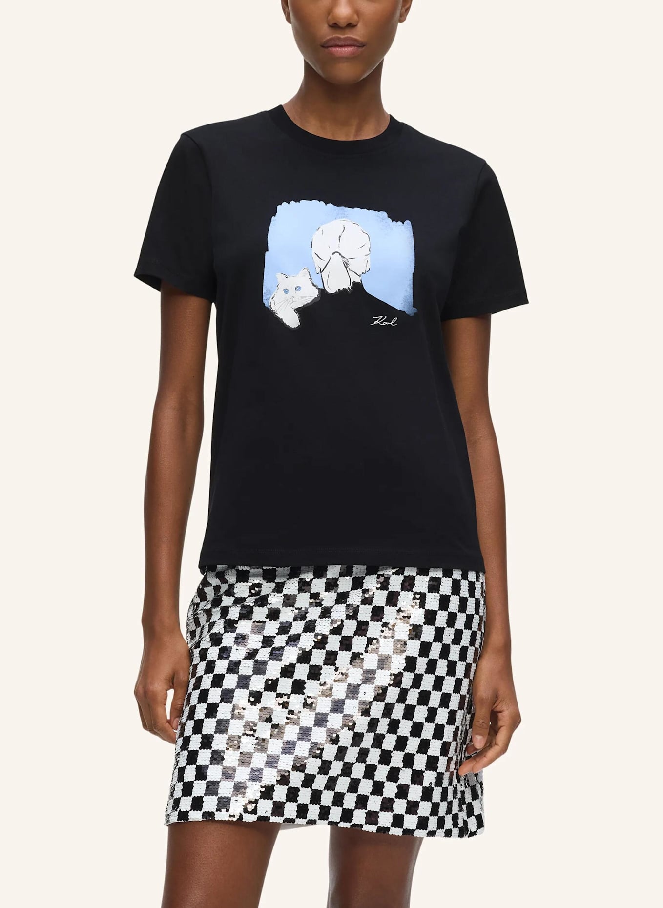KARL LAGERFELD T-shirt: SCHWARZ