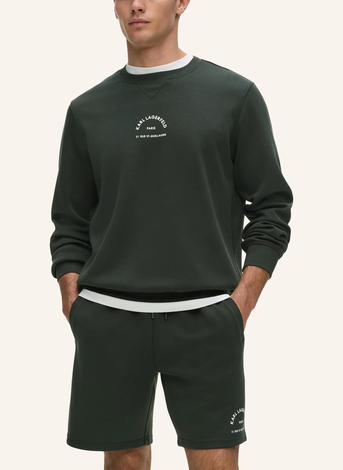 KARL LAGERFELD Top: DUNKELGRÜN