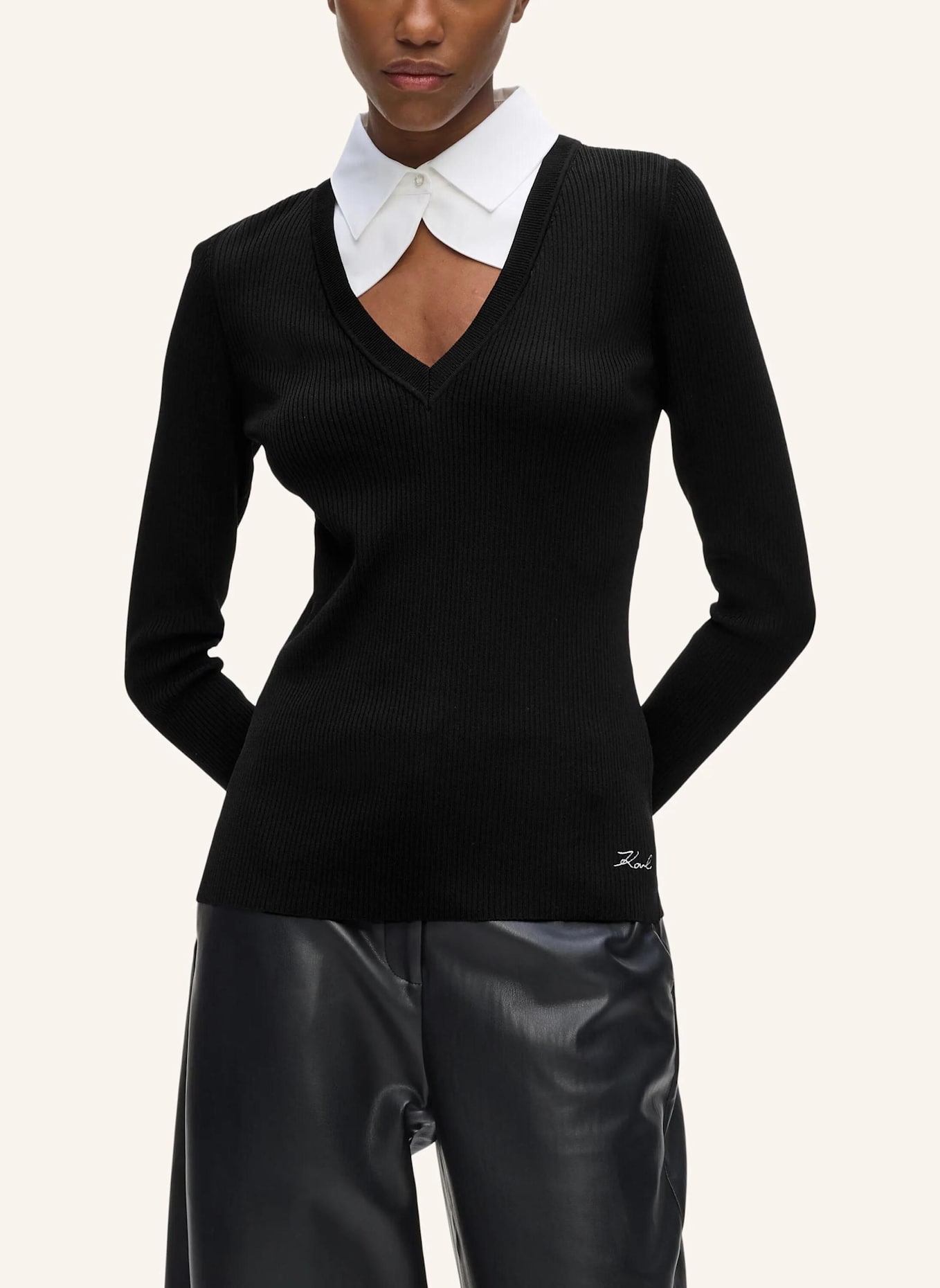 KARL LAGERFELD Top: SCHWARZ