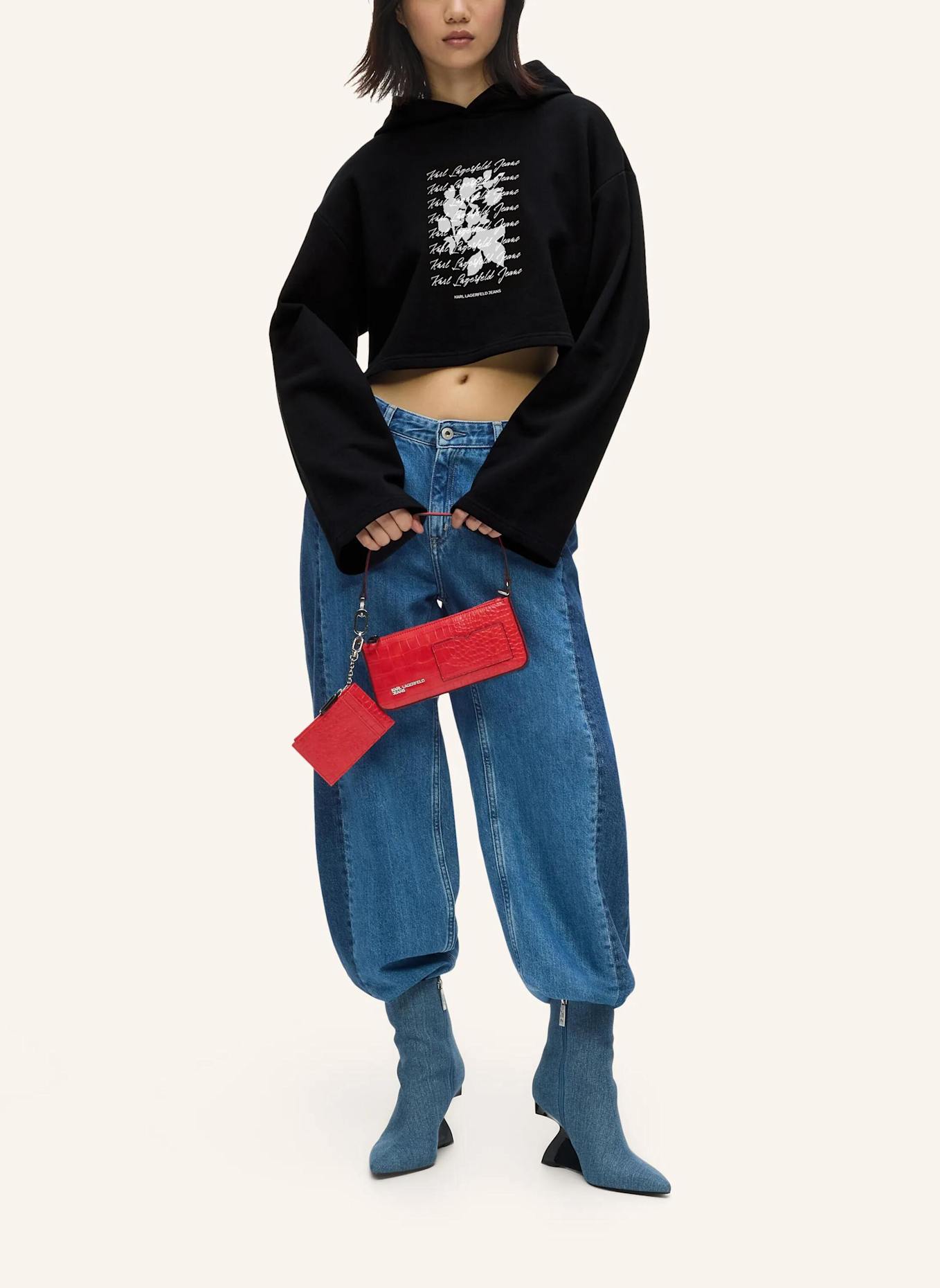 KARL LAGERFELD JEANS Hoodie: SCHWARZ