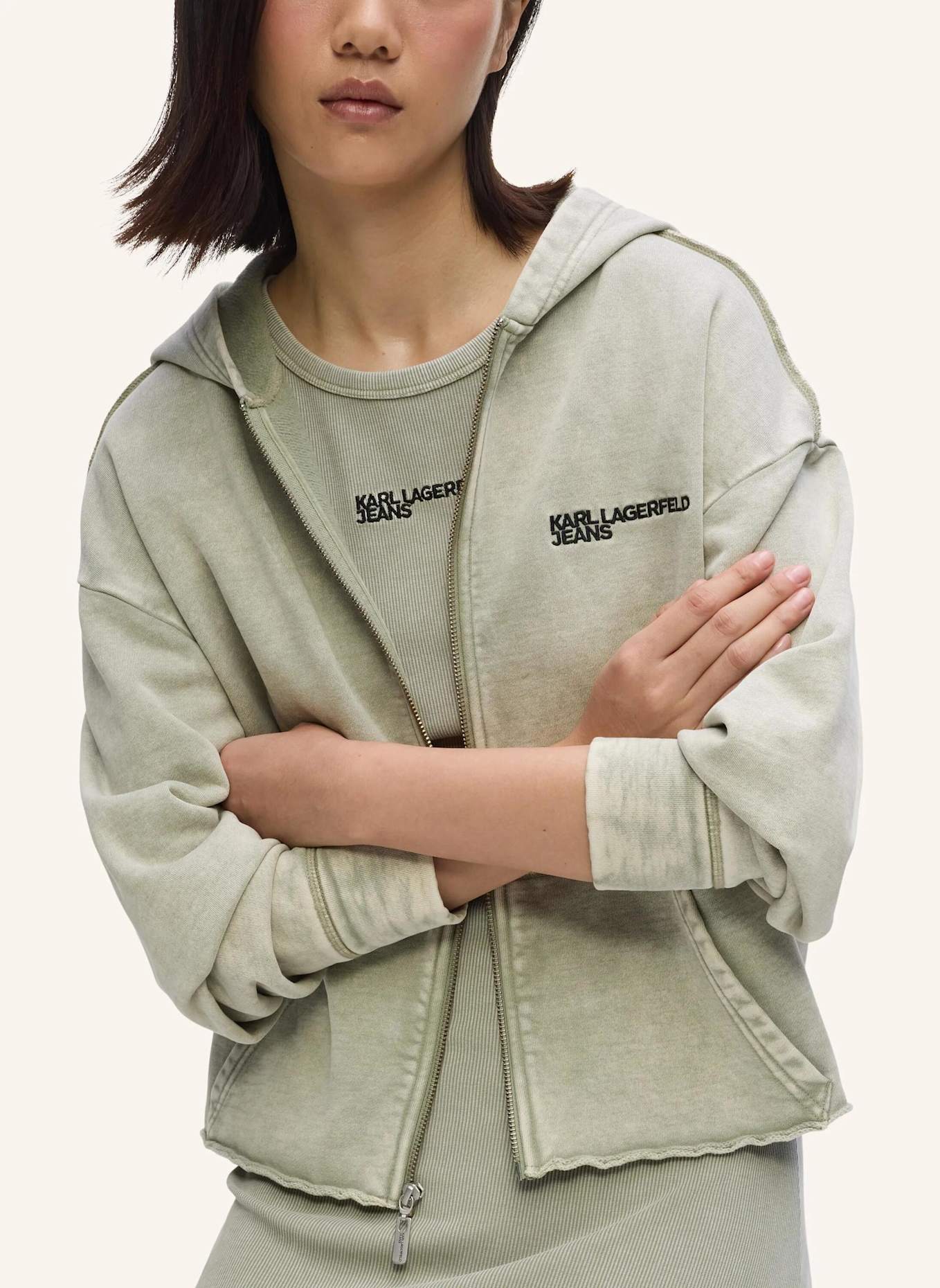 KARL LAGERFELD JEANS Hoodie: HELLGRÜN