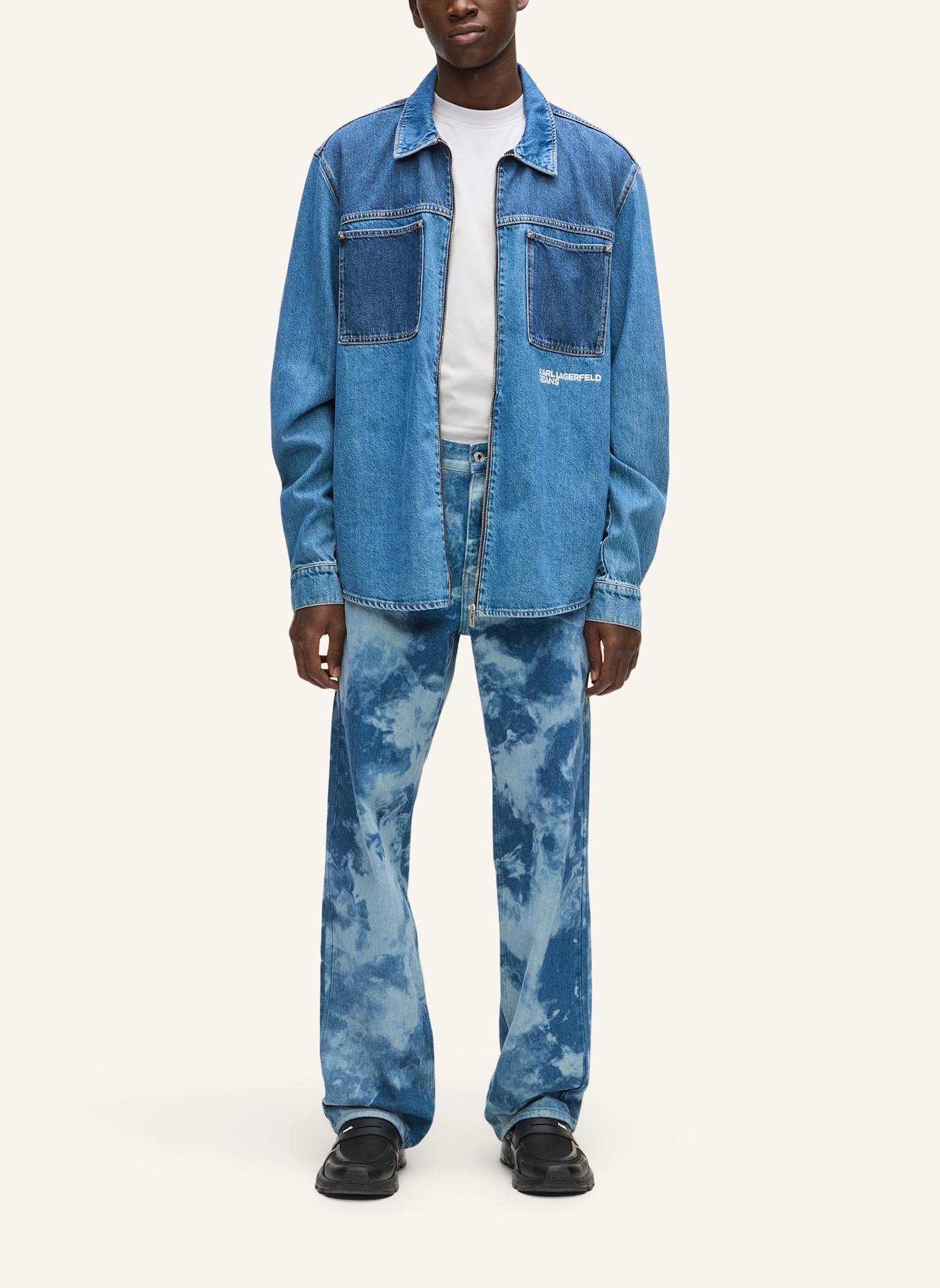 KARL LAGERFELD JEANS Jeans: WEISS/ BLAU