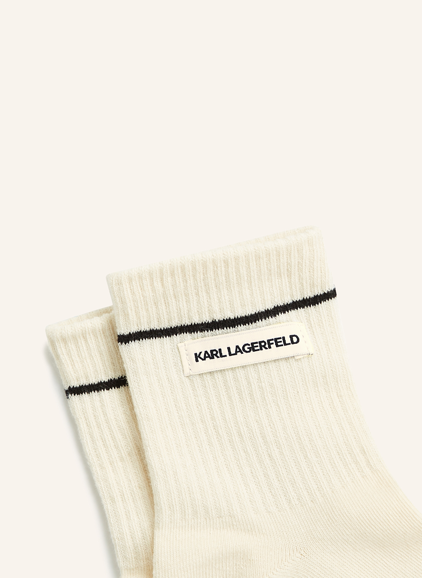KARL LAGERFELD 2er-Pack Socken: BEIGE/ SCHWARZ