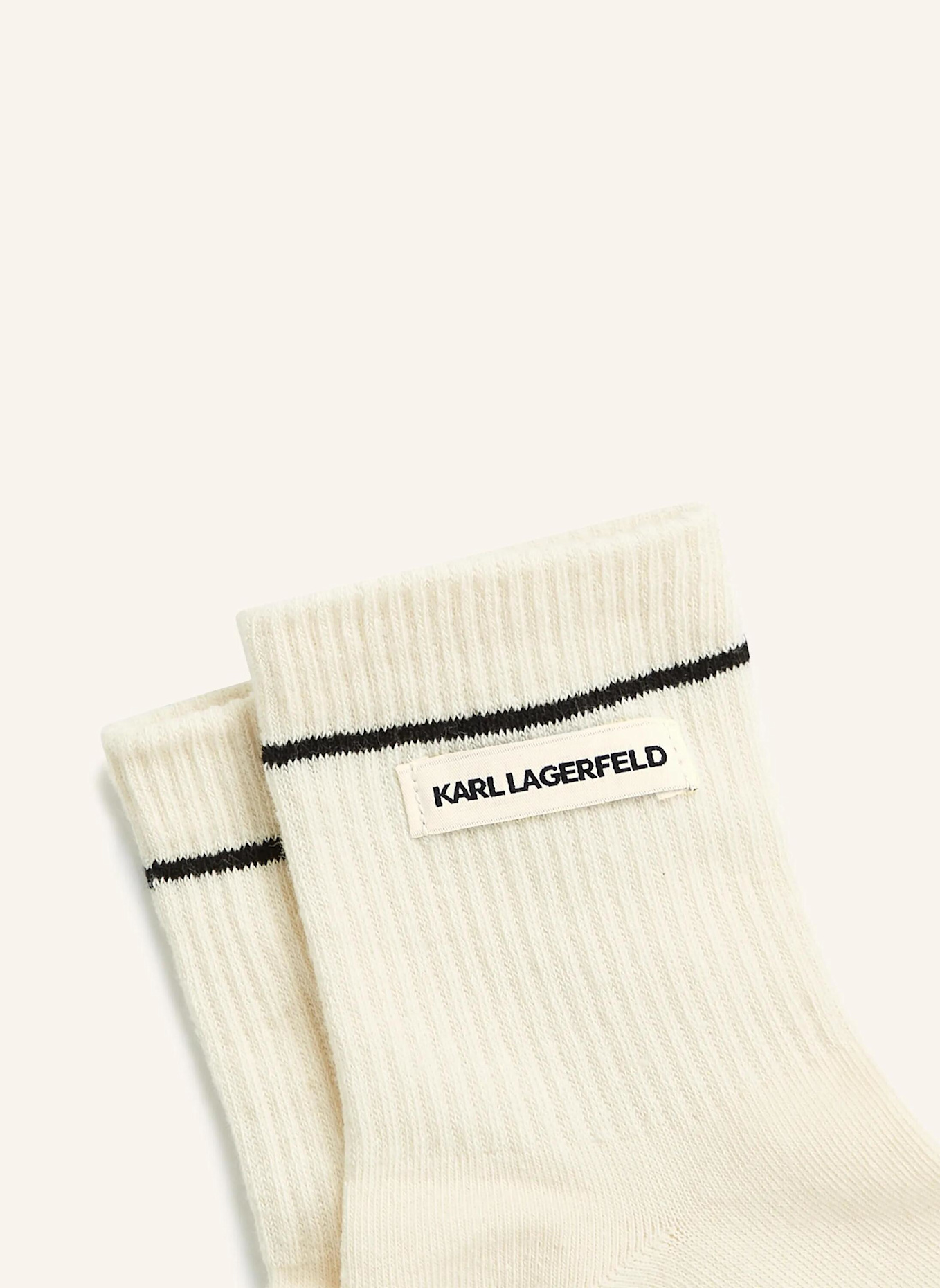 KARL LAGERFELD 2er-Pack Socken: BEIGE/ SCHWARZ